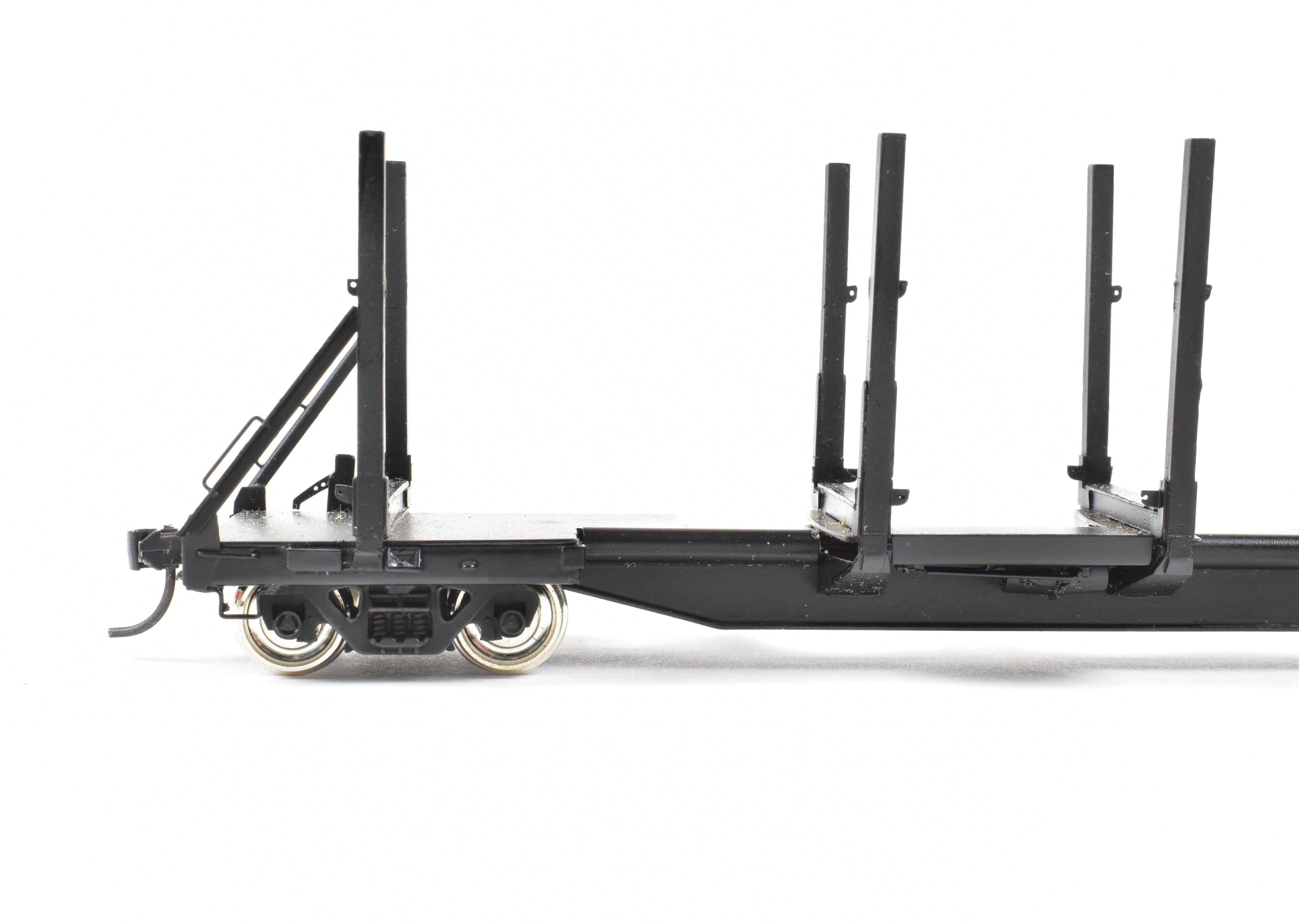 HO Brass Precision Scale Co. 100-Ton Black Log Car FP - Various Roads
