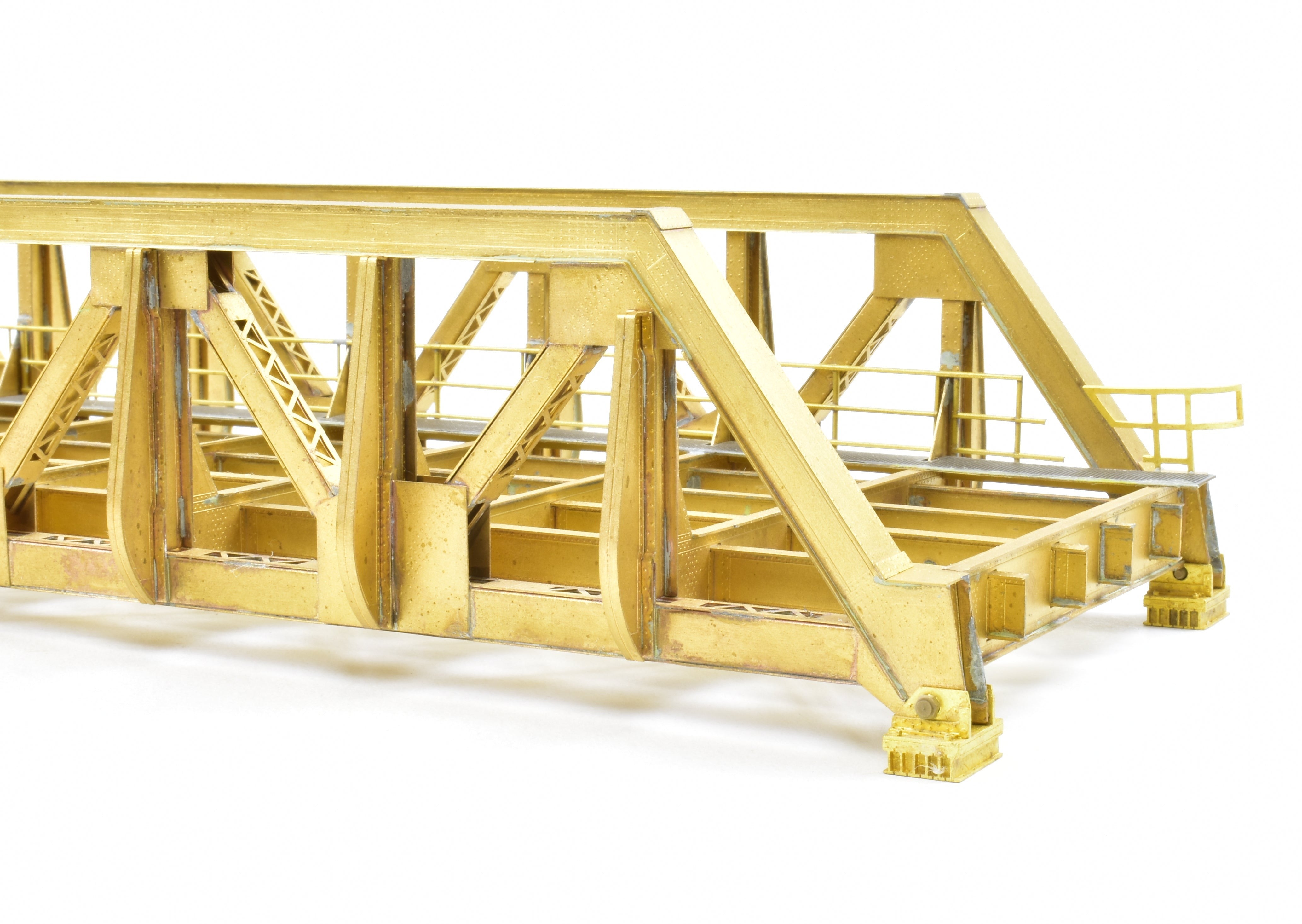 HO Scale Brass Overland Models, Inc. Pony Truss Thru Bridge 93 2-Track Type with Additional Braces for Model Railroads