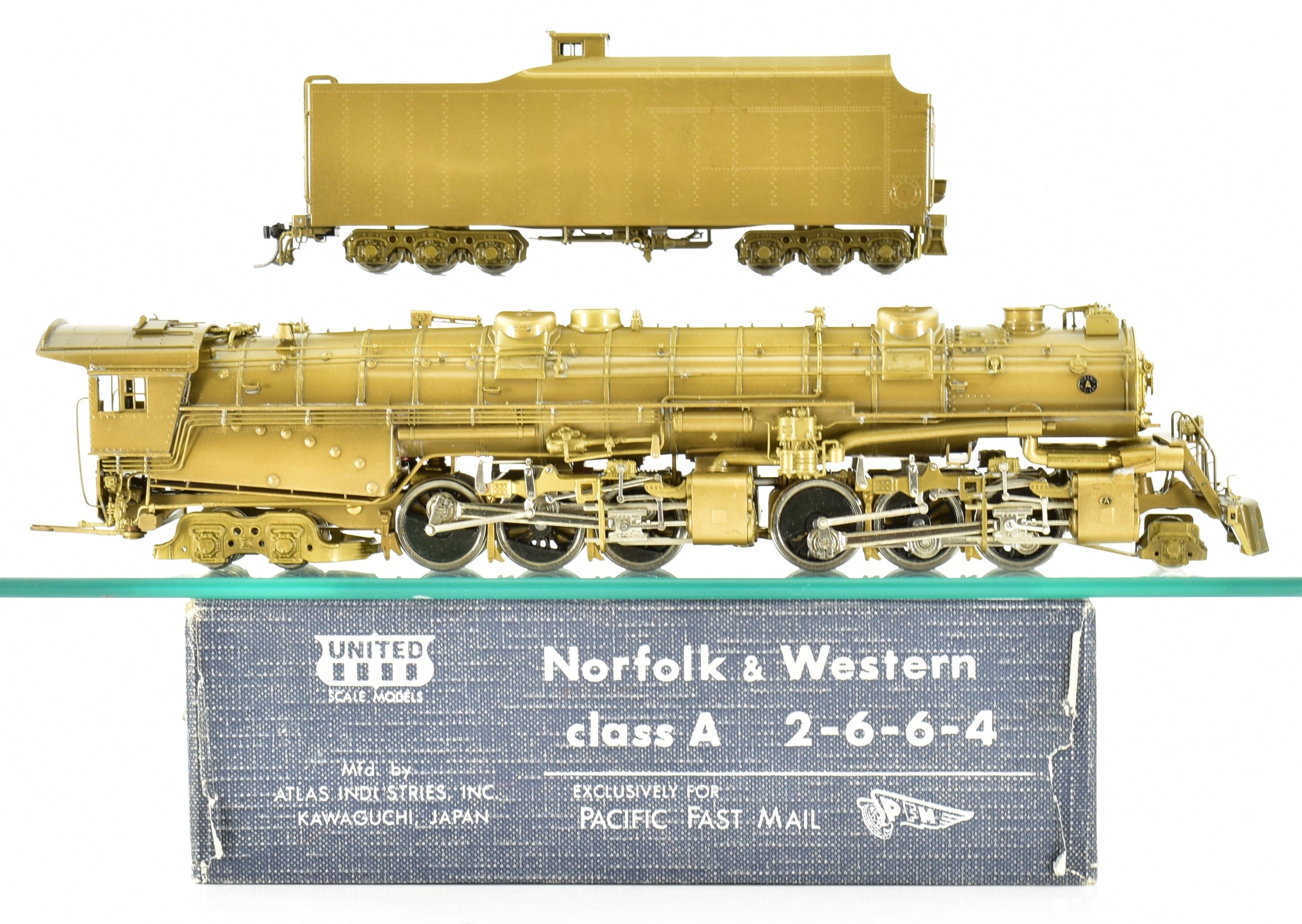 HO Scale Brass Pacific Fast Mail (PFM) Model Train - United N&W - Norfolk & Western Class A 2-6-6-4 Steam Locomotive from 1979 Production Run