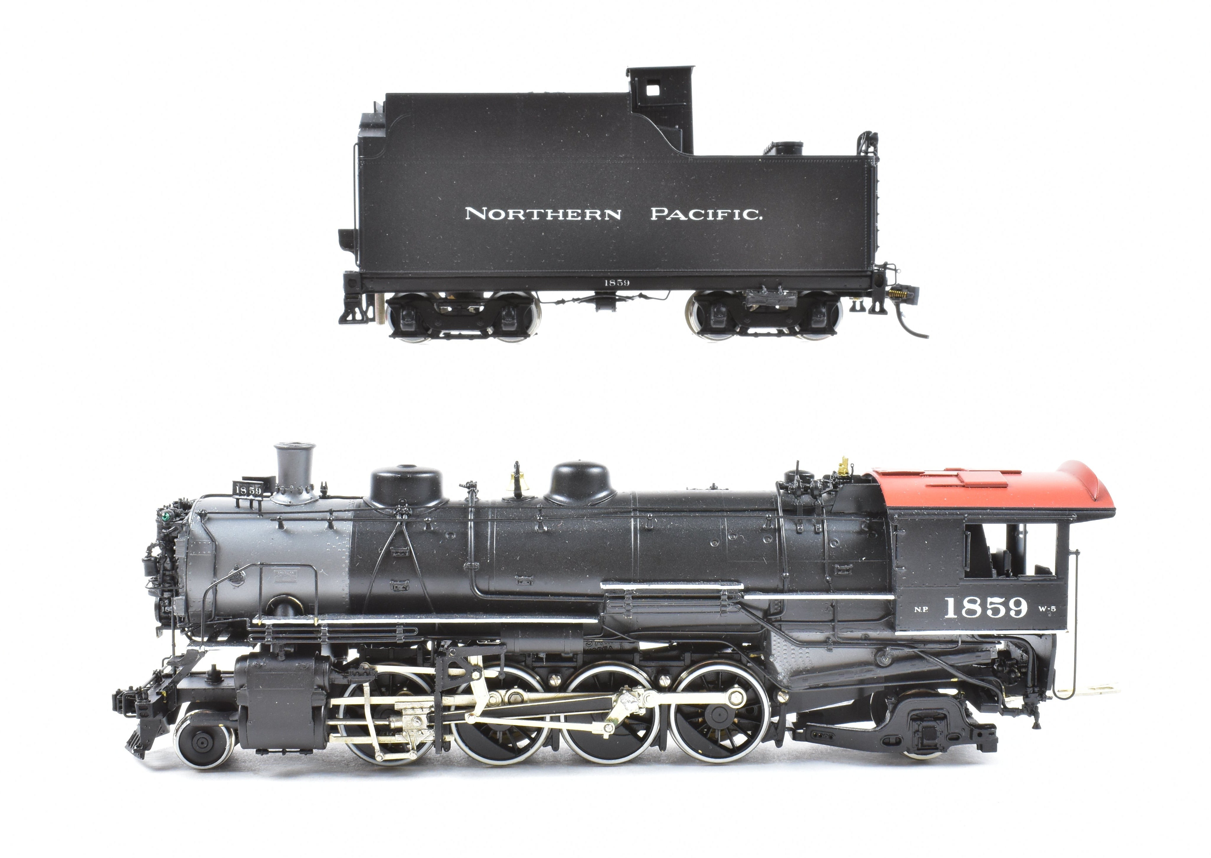 HO Scale Brass Classic Model Train - Key Imports Northern Pacific W - 5 1846 Class 2 - 8 - 2 Mikado Locomotive #1859 Professionally Painted