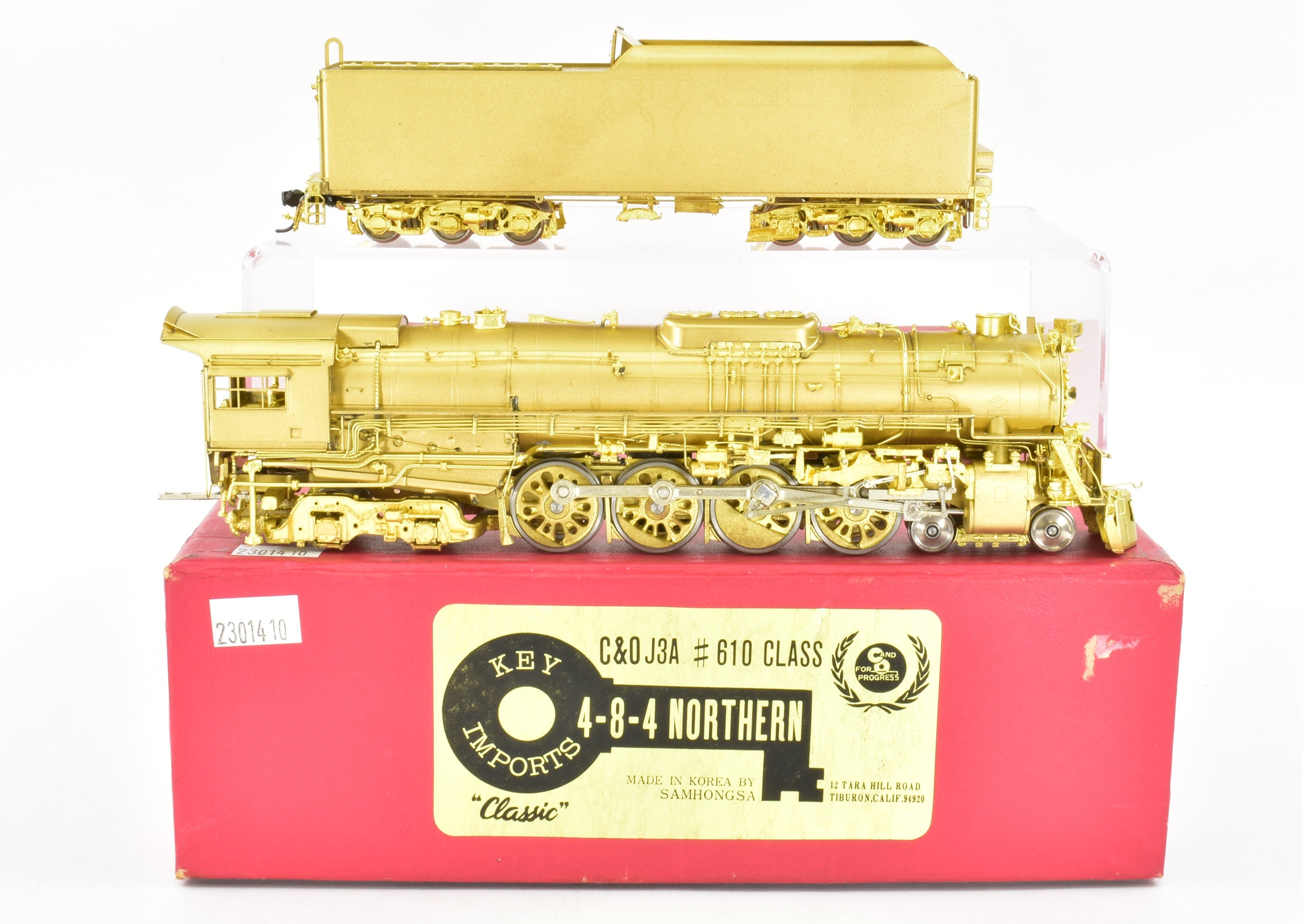 HO Scale Brass Key Imports Chesapeake & Ohio J - 3a 610 Class 4 - 8 - 4 Steam Locomotive Model in Greenbrier Color