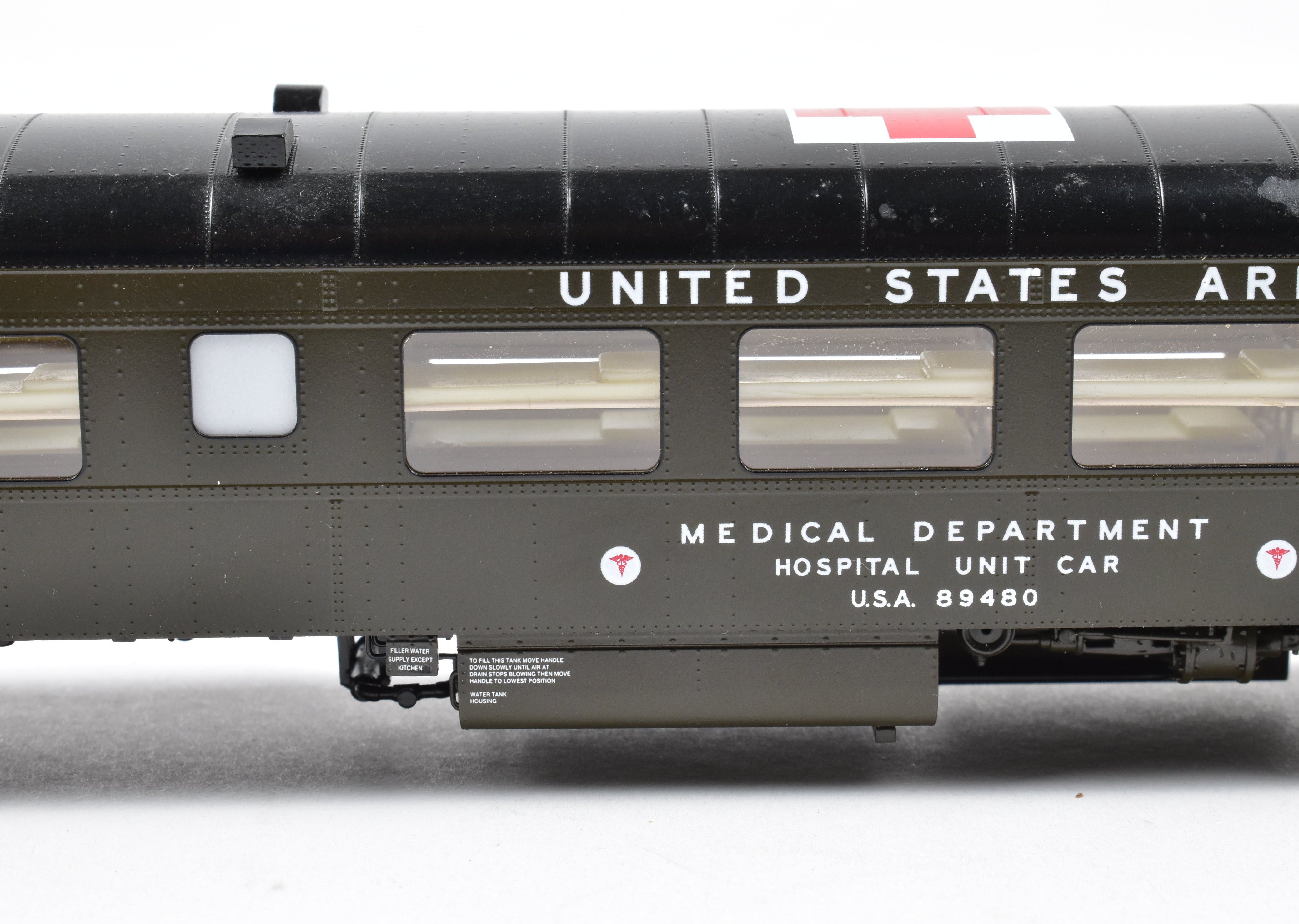 HO Scale Brass Consignment OMI - Overland Models, Inc. USAX - US Army Hospital Car for Freight/Passenger Use
