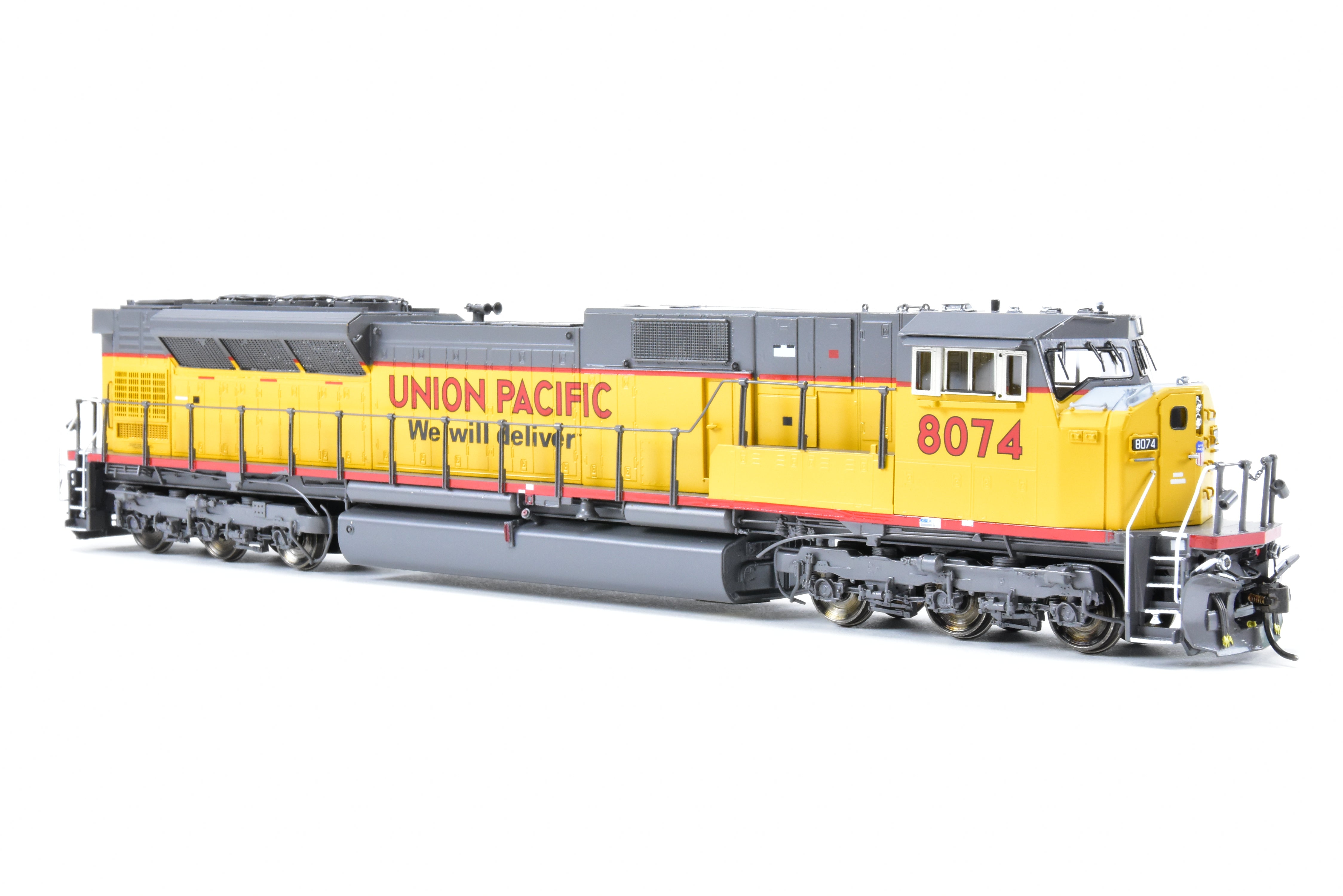 HO Scale Brass Union Pacific EMD SD90/43M Model Train with 'We Will Deliver' Slogan, FP #8074 by Overland Models, Inc.