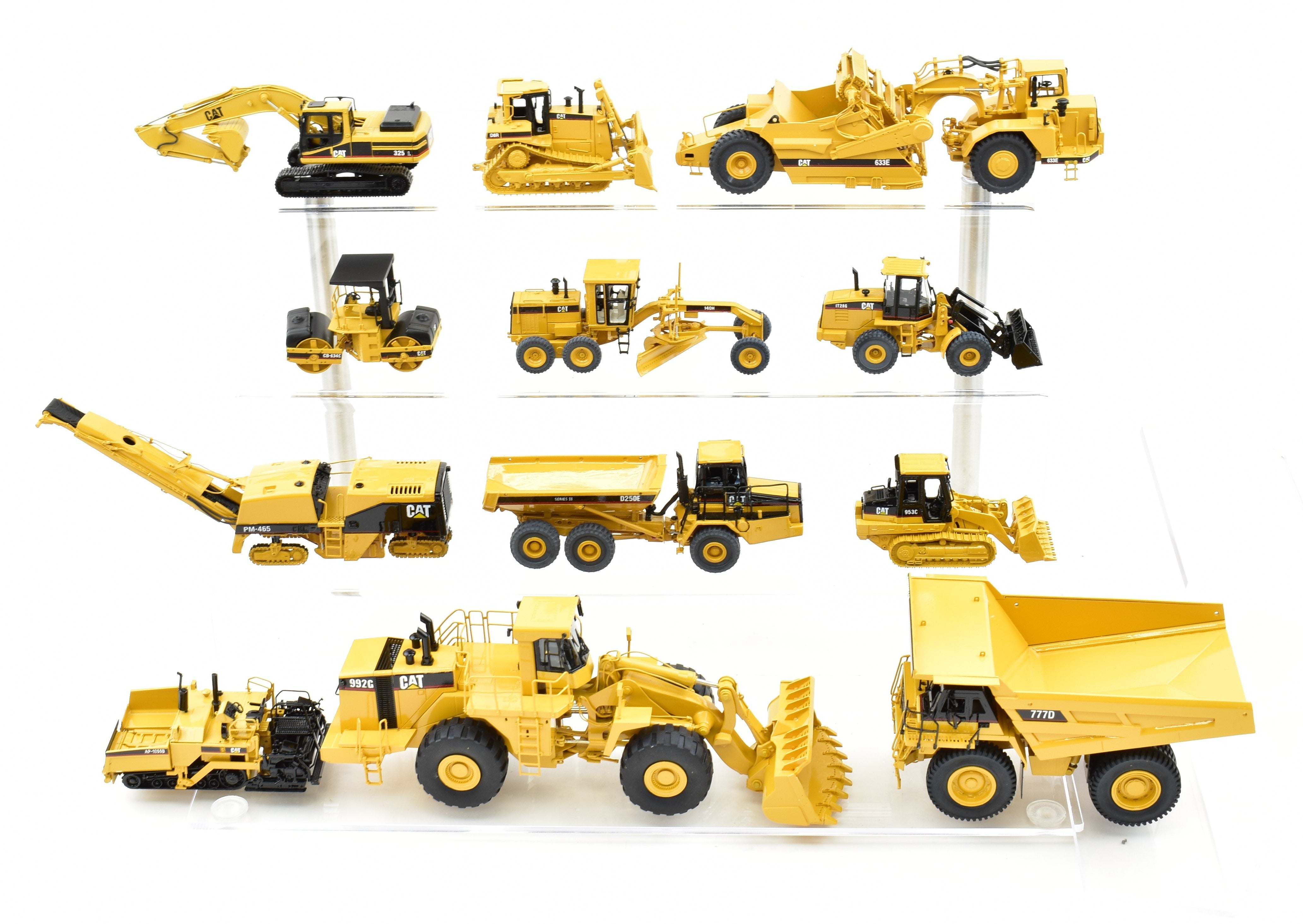 High - Quality HO Scale Brass Construction Caterpillar Vehicle Models 12 - piece Collection for Model Enthusiasts