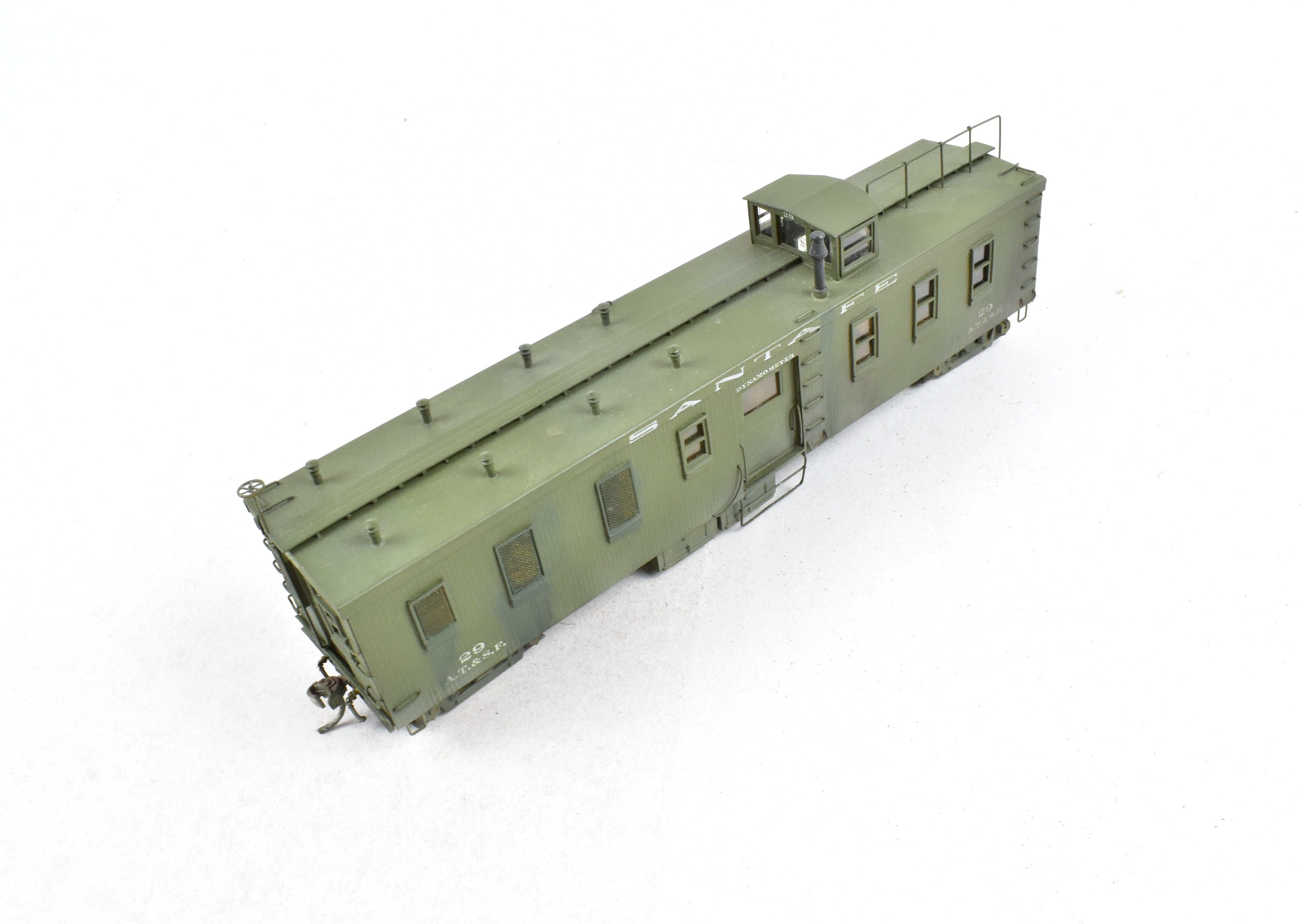 HO Scale Brass Hallmark Models ATSF - Santa Fe Dynamometer Car No. 29, Professionally Custom Painted and Artfully Weathered for Model Train Enthusiasts