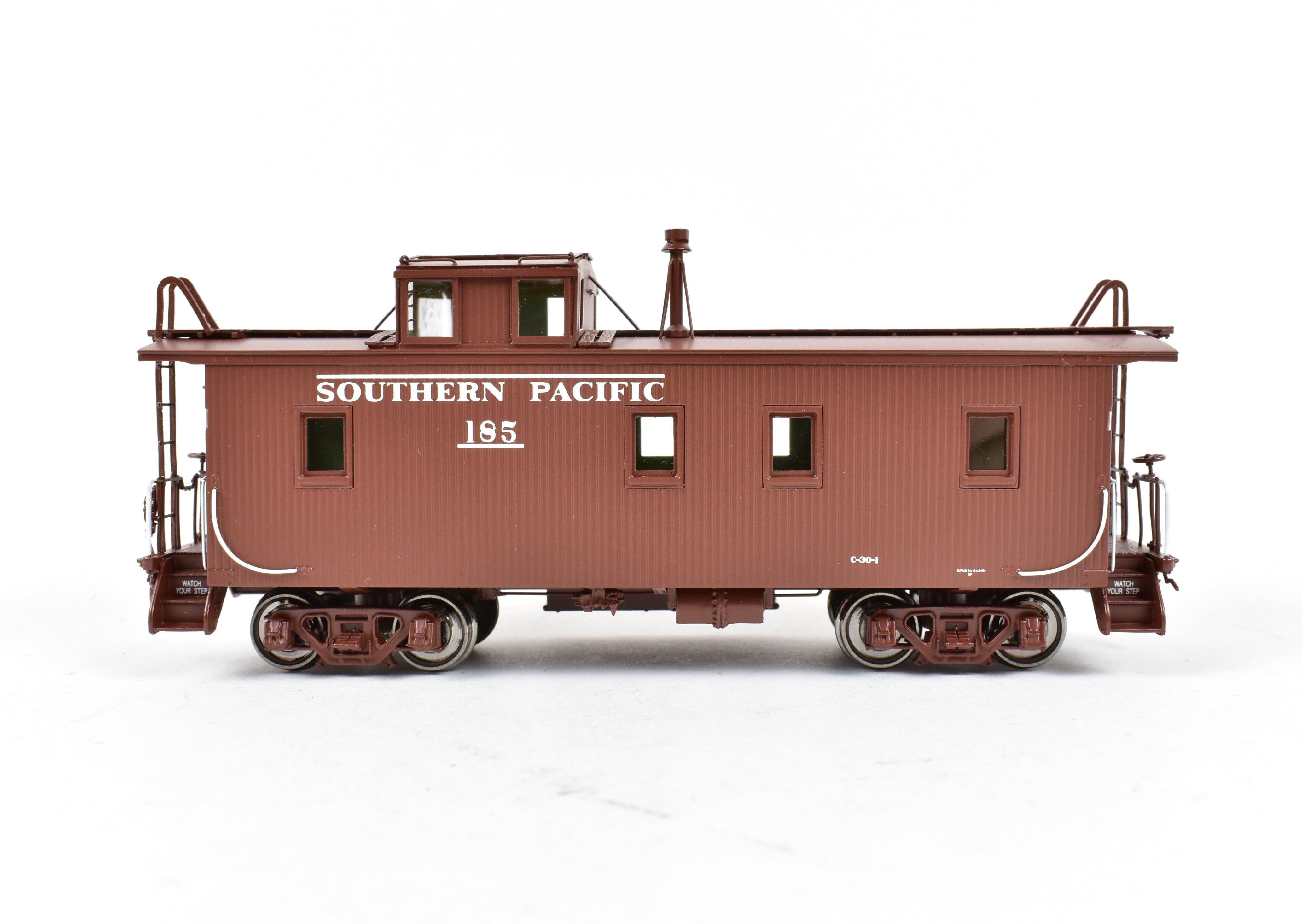 HO Scale Brass CIL Southern Pacific Wood Side Caboose Straight Side Cupola Class C - 30 - 1 Model Train FP No. 185 by Challenger Imports