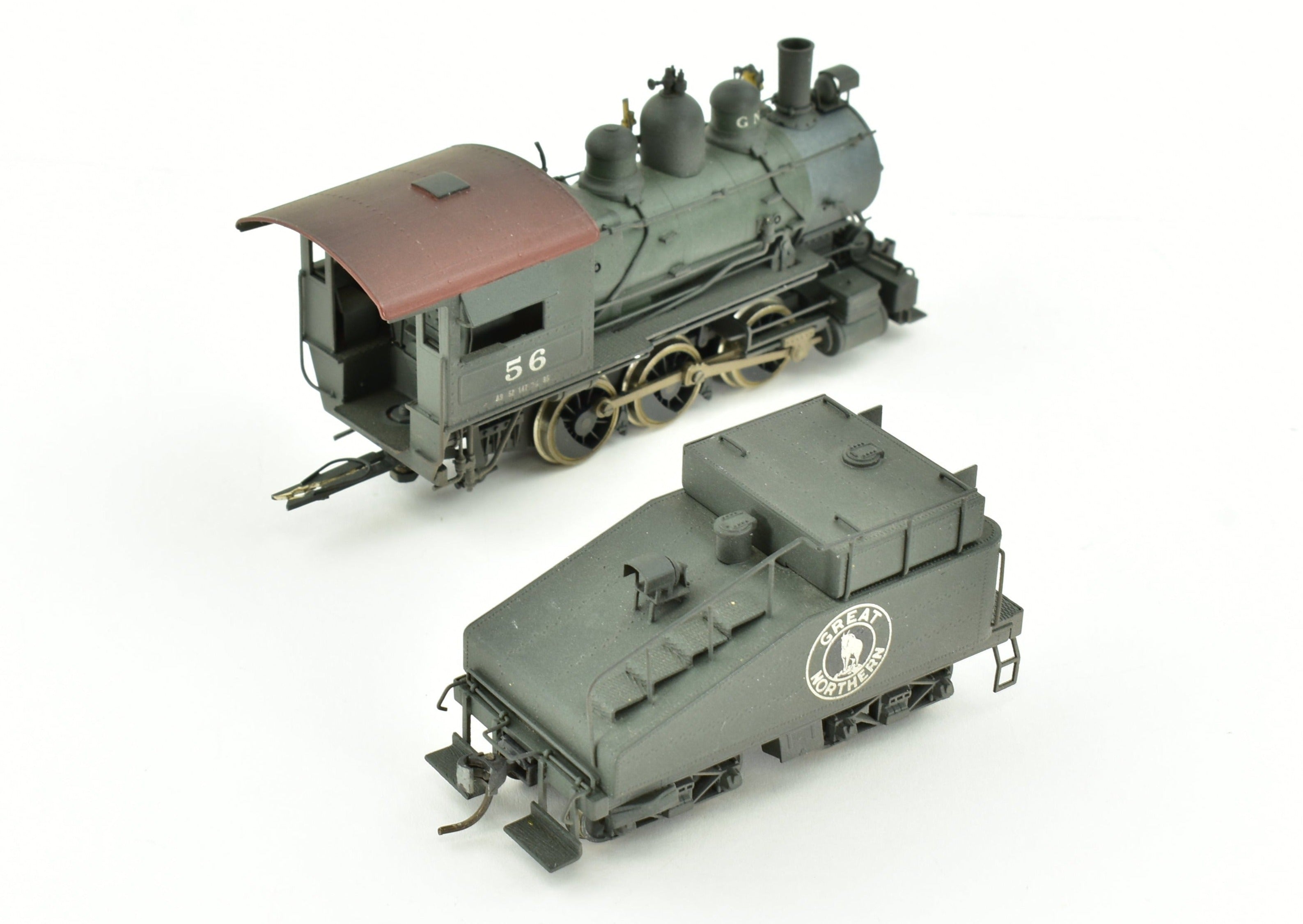 HO Scale Brass Great Northern 0-6-0 A-9 Custom Painted Steam Locomotive No. 56