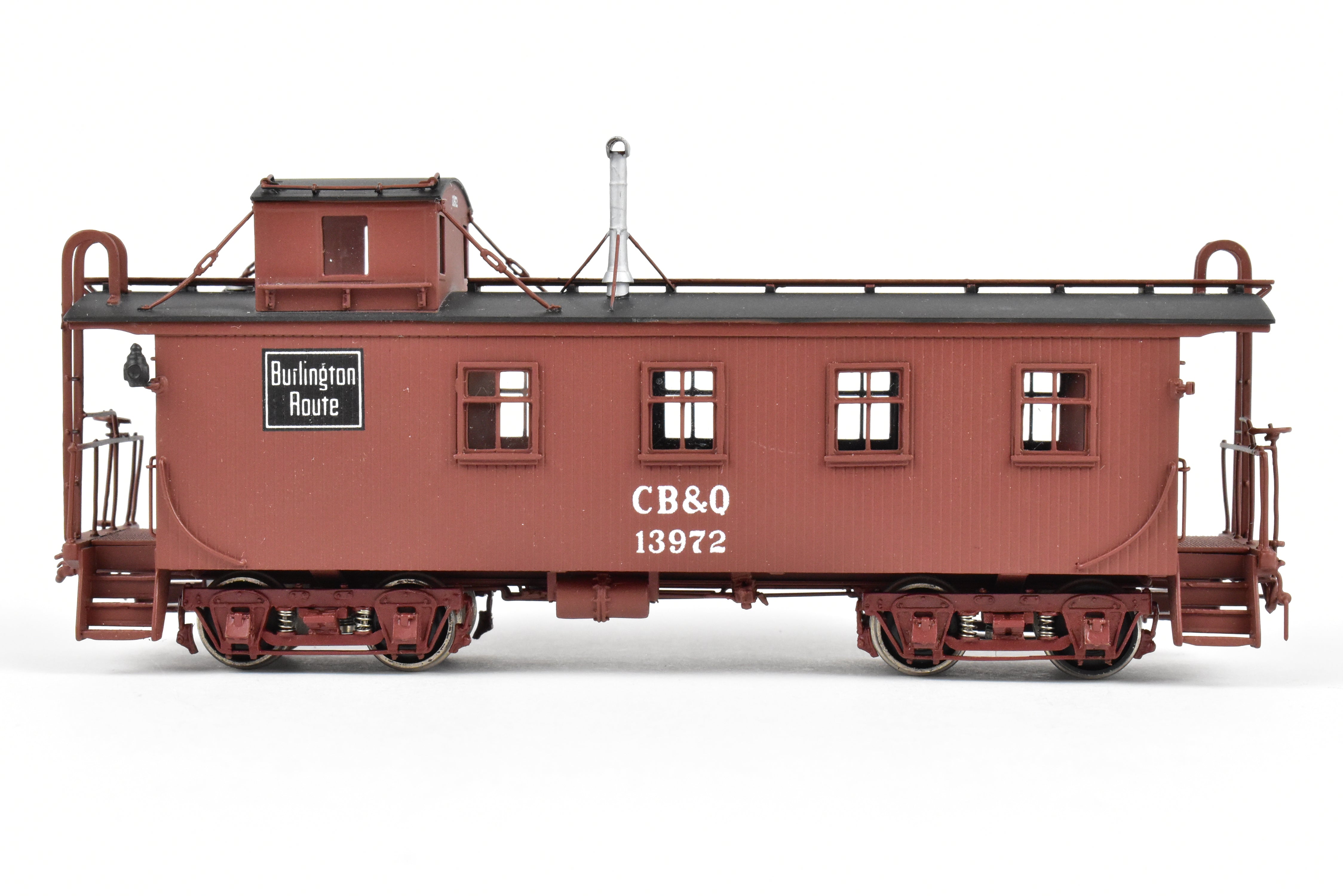 1997 HO Brass Challenger Imports Burlington Route 30 ft Wood Waycar No. 13972