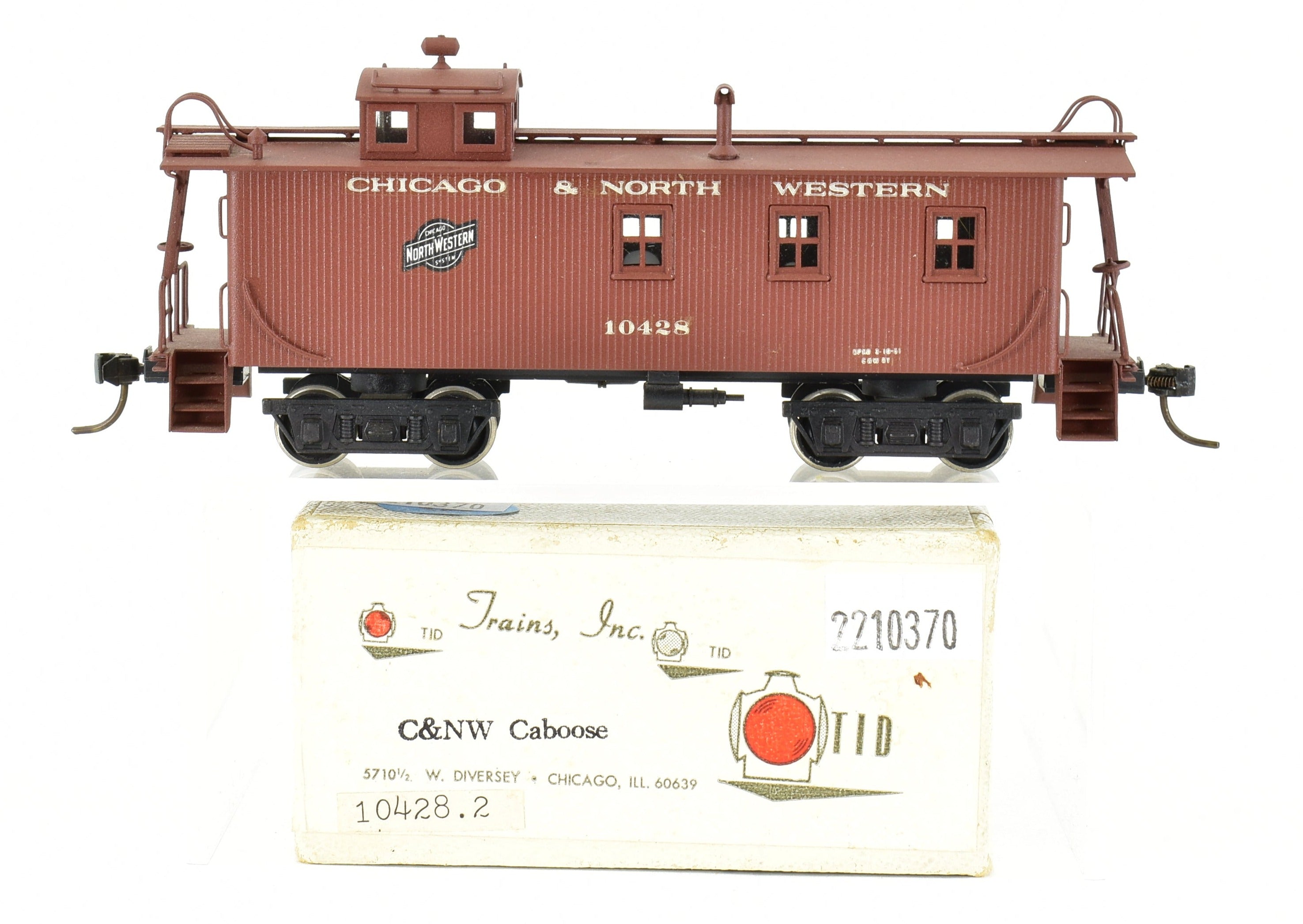 HO Scale Custom Painted Brass Wood Caboose Model by Trains Inc. for Chicago & North Western (C&NW) Railway