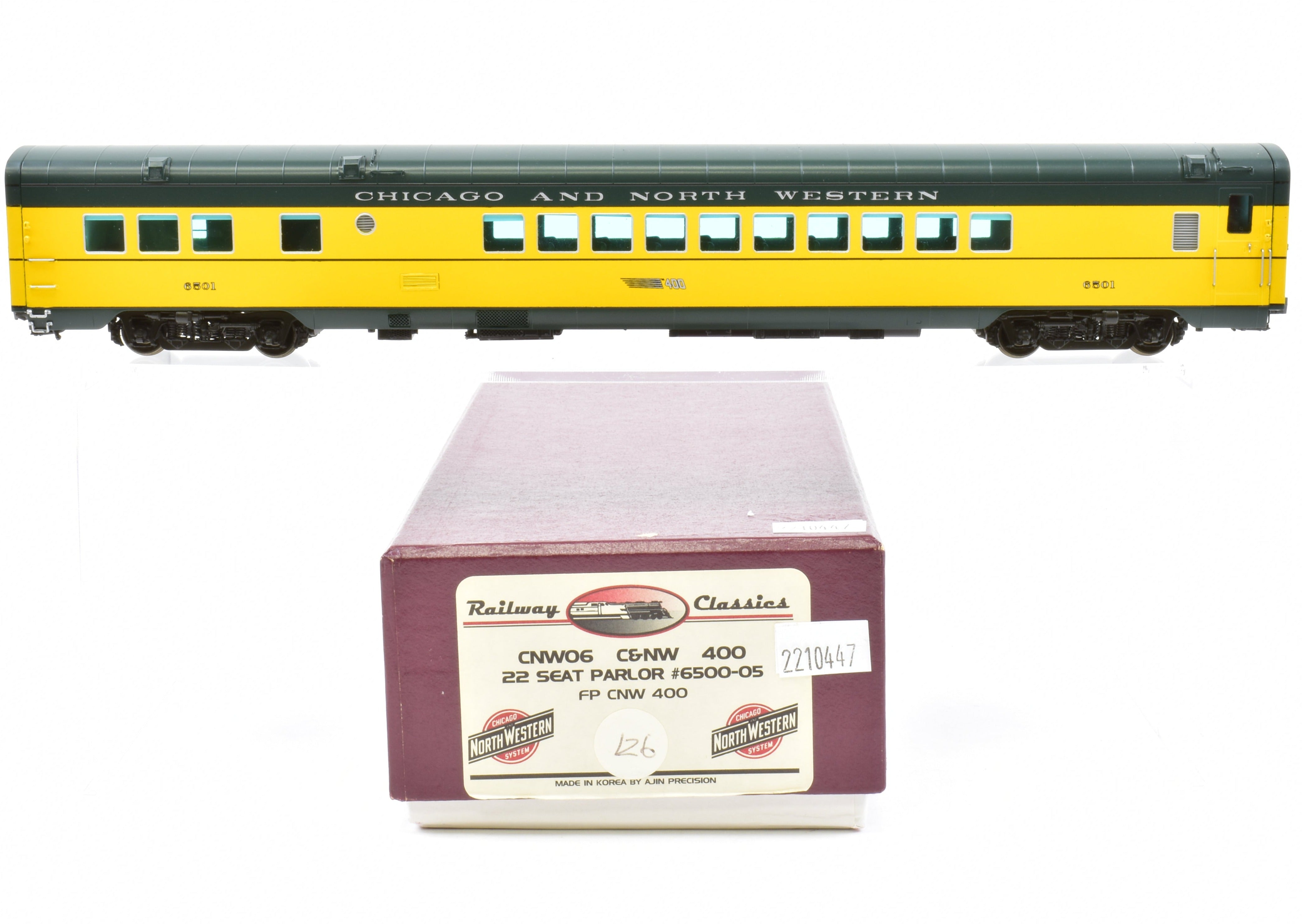 HO Scale Brass Railway Classics C&NW 400 22-Seat Parlor Car FP 6501