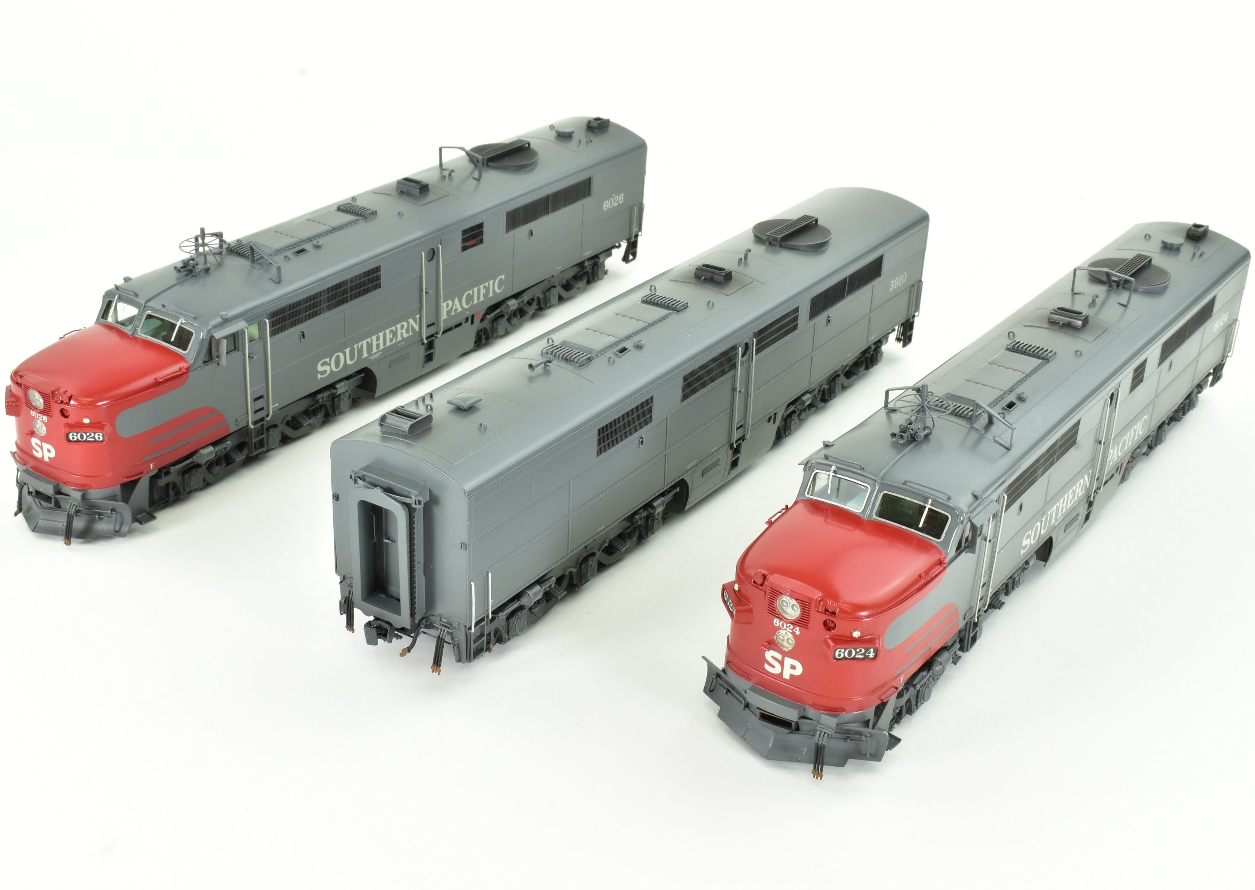 HO Scale Brass Locomotive Models - Overland Models Inc. Southern Pacific ALCO PA - 2/PB - 2/PA - 2 3 - Unit Set with Factory Painted Finish and DCC Functionality
