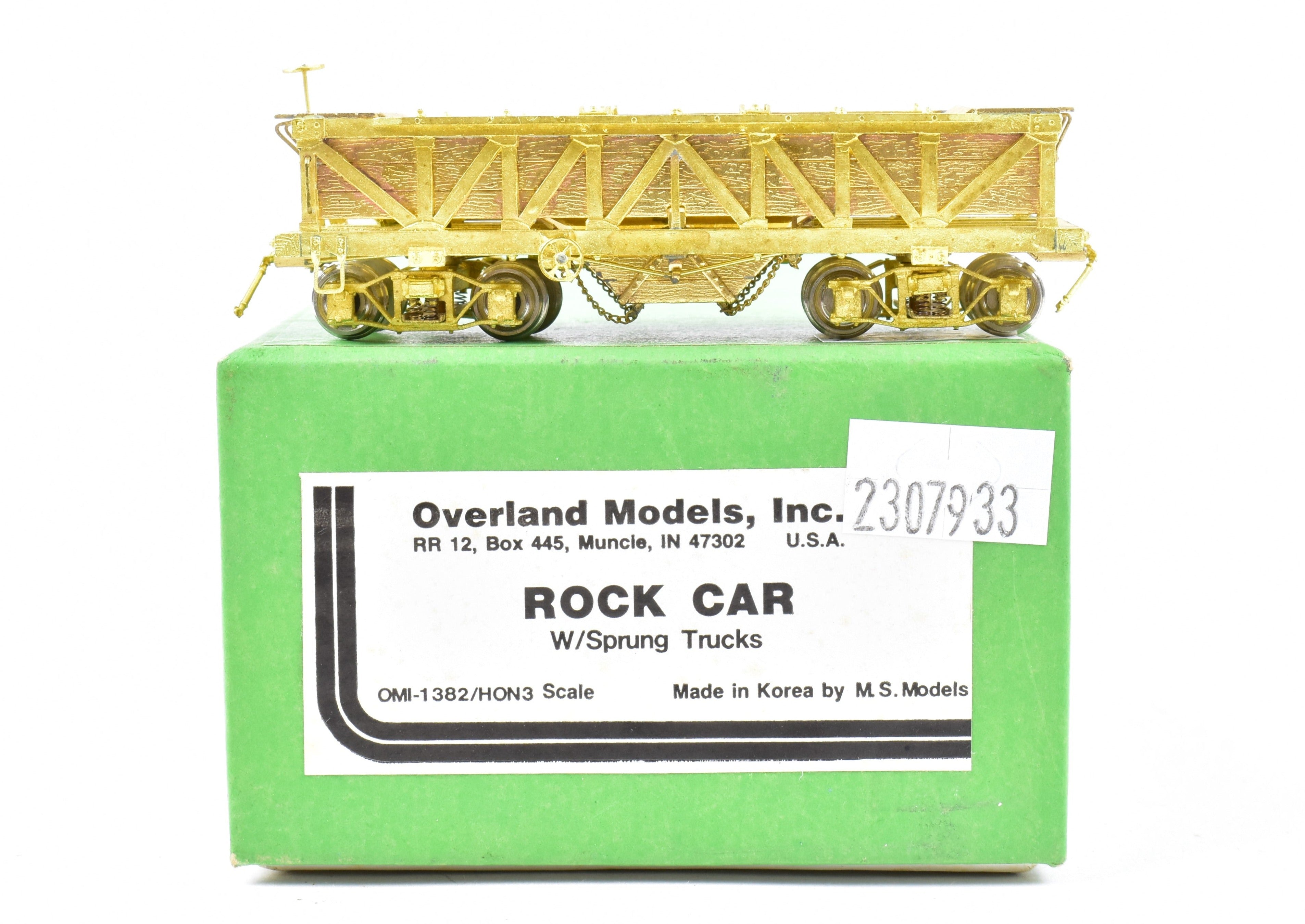 HOn3 Scale Brass OMI - Overland Models, Inc. Rock Car with Sprung Trucks for Various Railroads