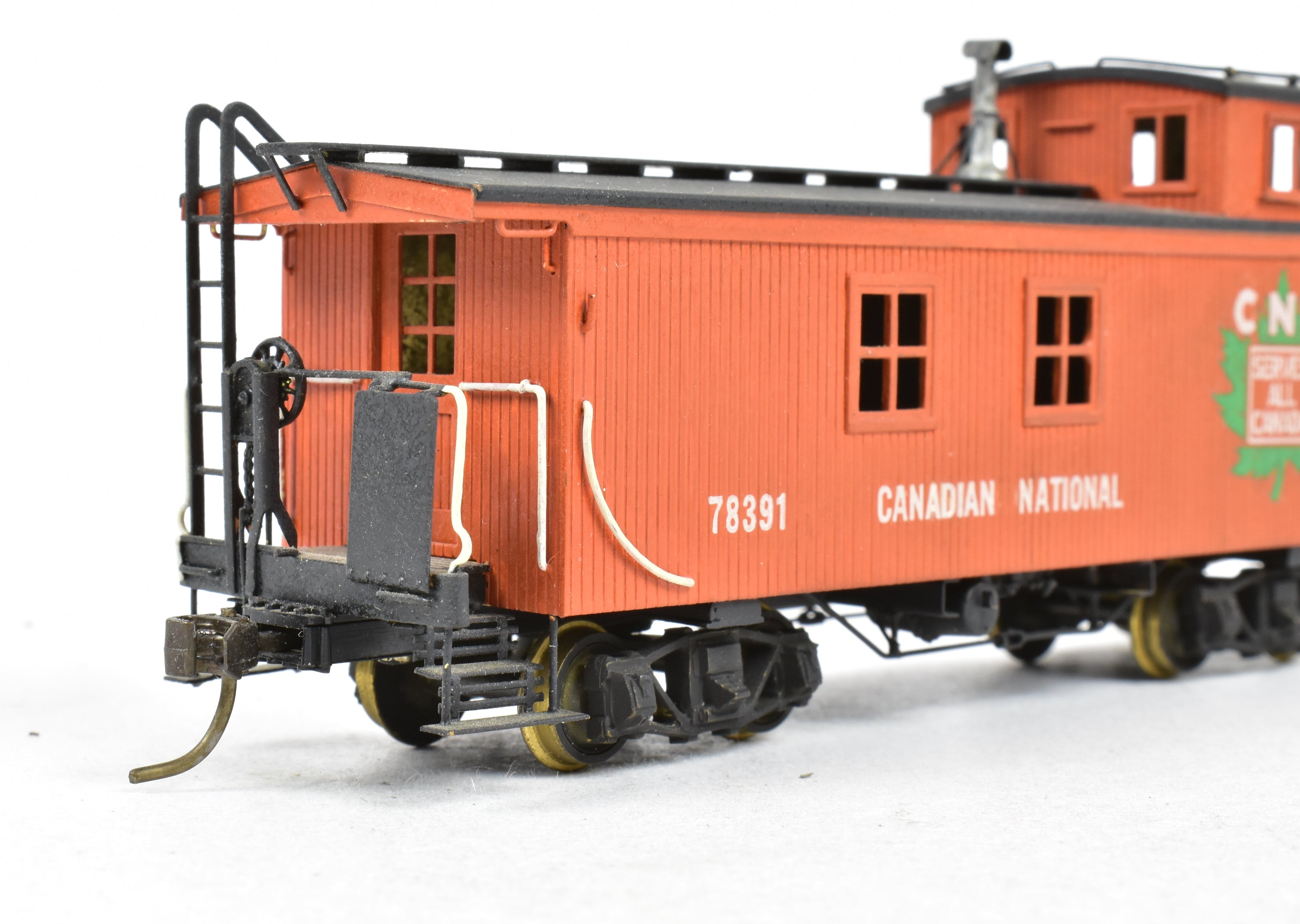 Custom Painted HO Brass PFM Canadian National Railway Wood Caboose #78391 by Van Hobbies