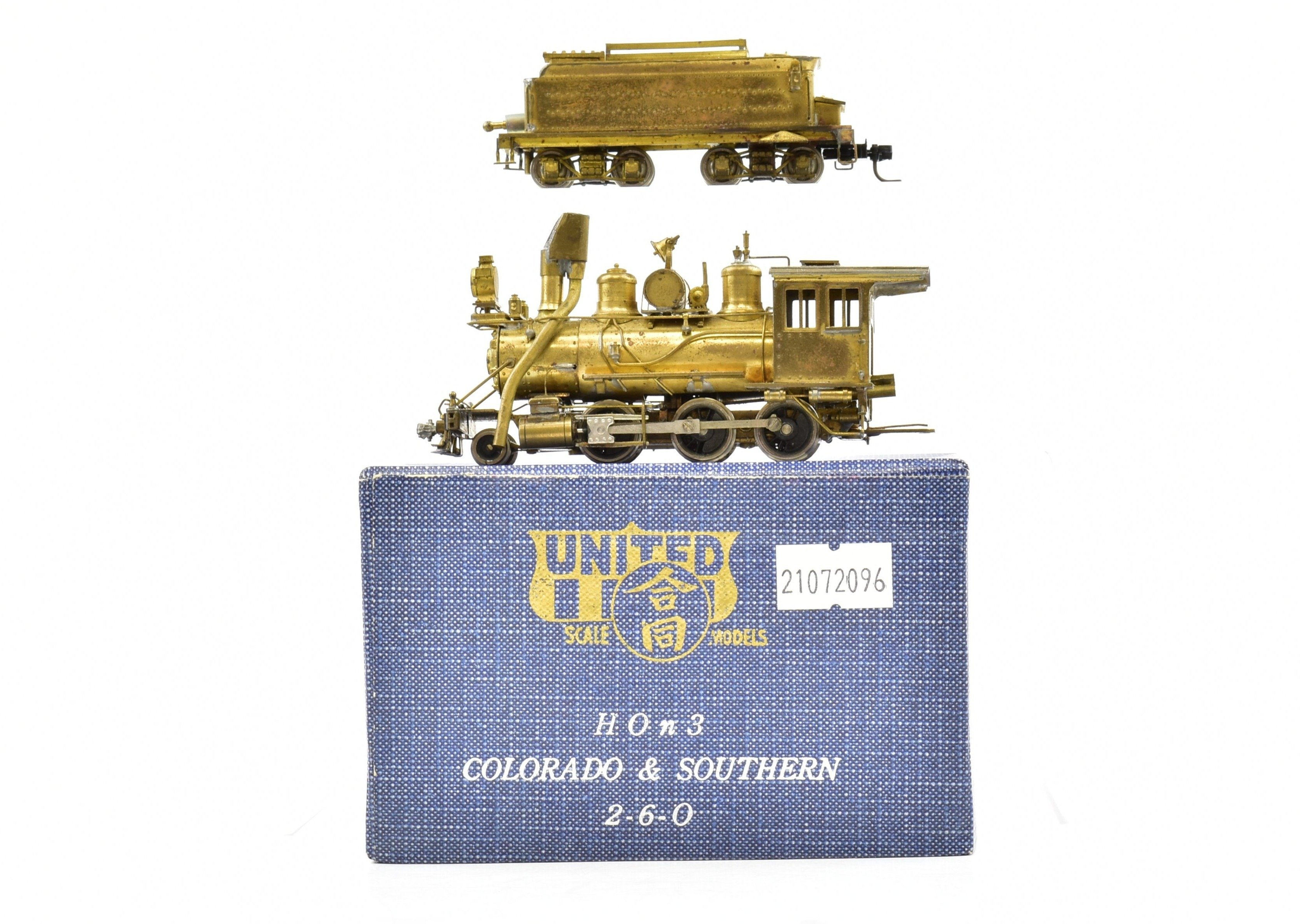 HOn3 United C&S Colorado & Southern #21 2-6-0 Brass PFM Tender Drive Locomotive