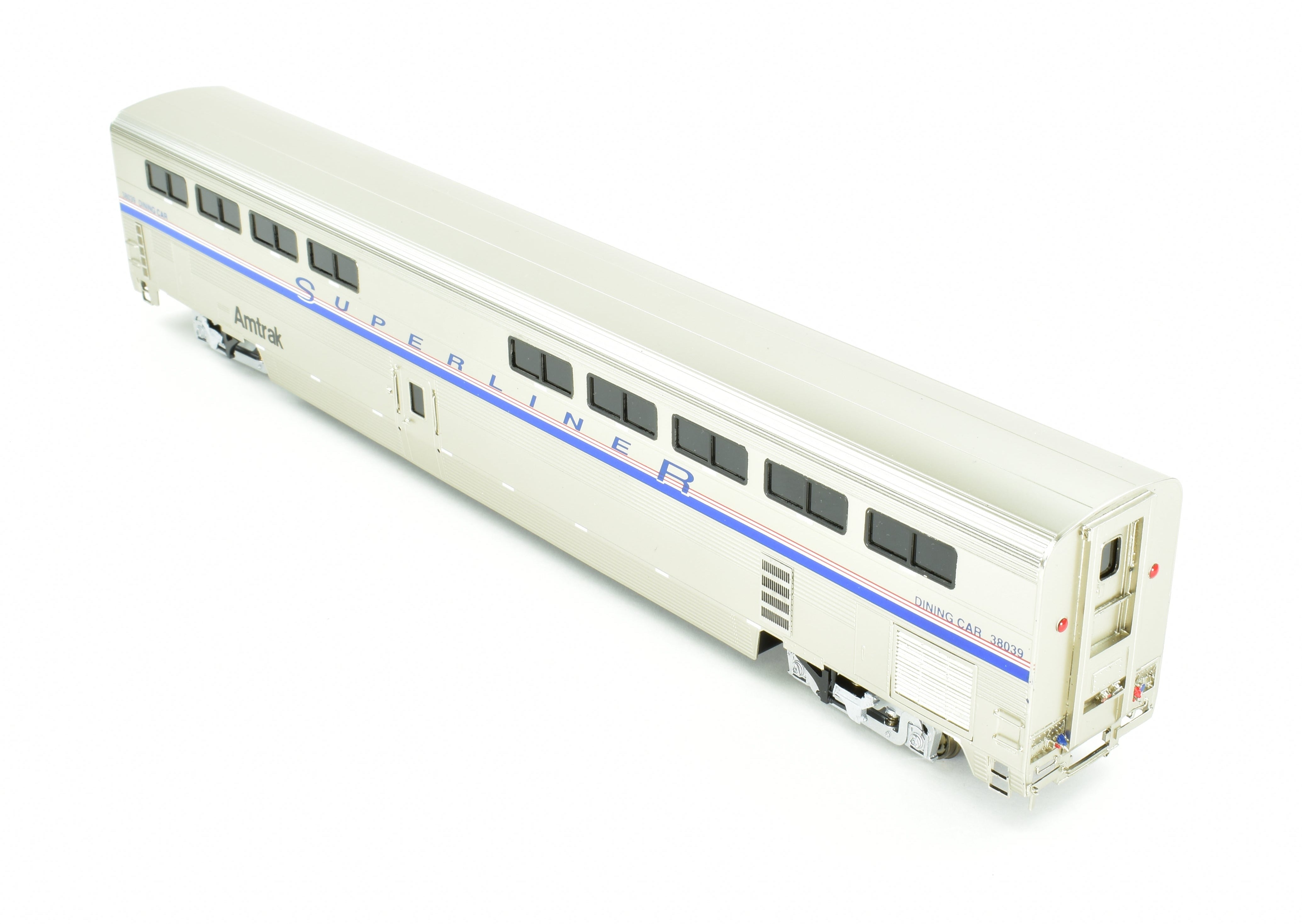 HO Scale Brass Model Train CON OMI - Overland Models, Inc. Amtrak Superliner II Dining Car Factory Painted with Road Number 38039