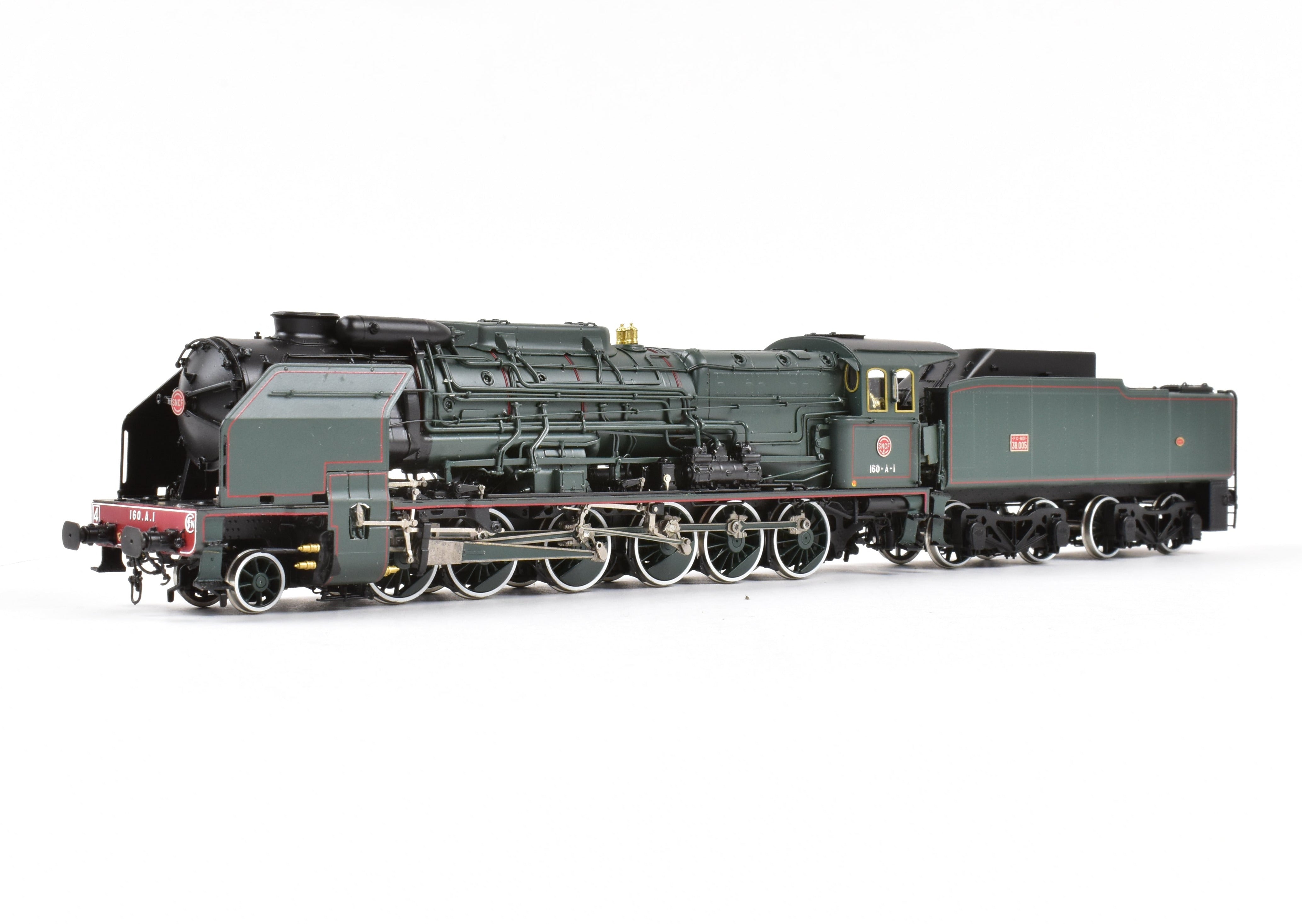 HO Scale Brass Micro - Metakit SNCF 2 - 12 - 0 Heavy Freight 160 - A FP Green Model