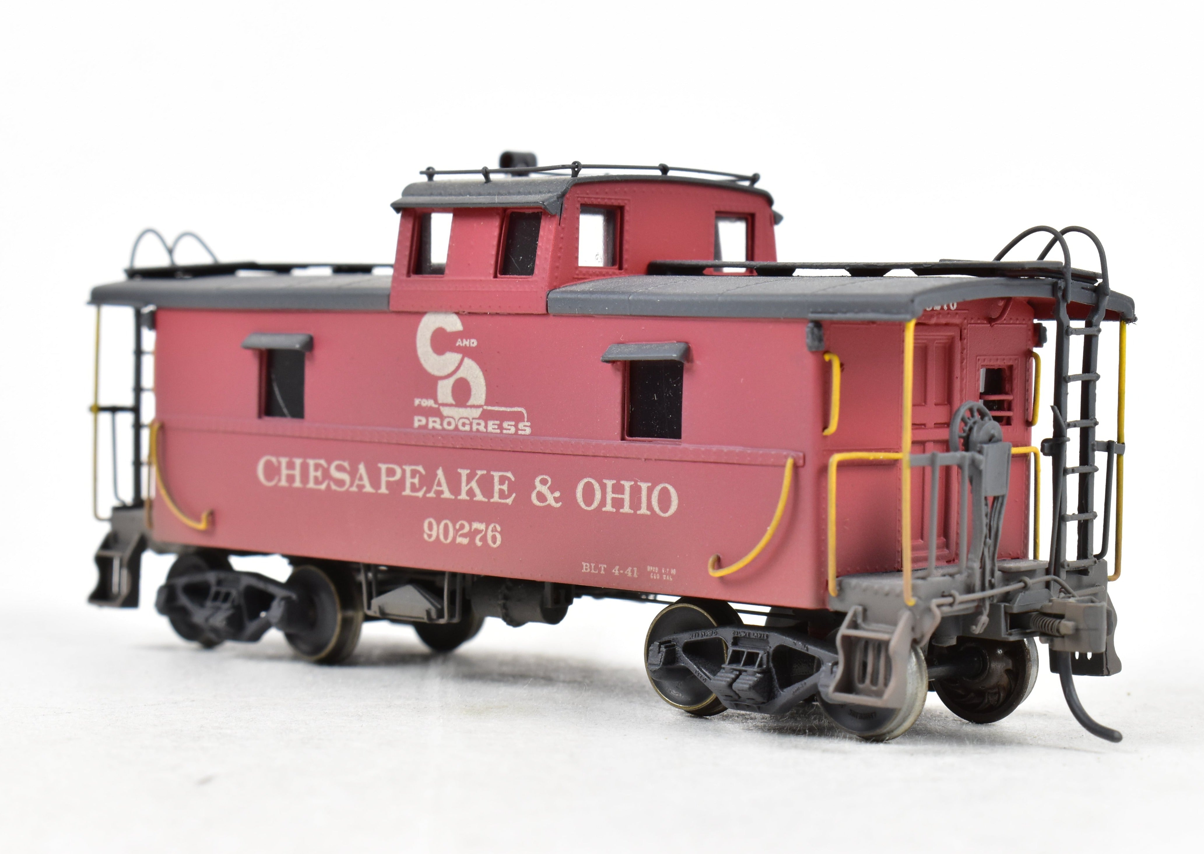 HO Brass OMI C&O Steel Caboose #90276 with Custom Paint & Weathering