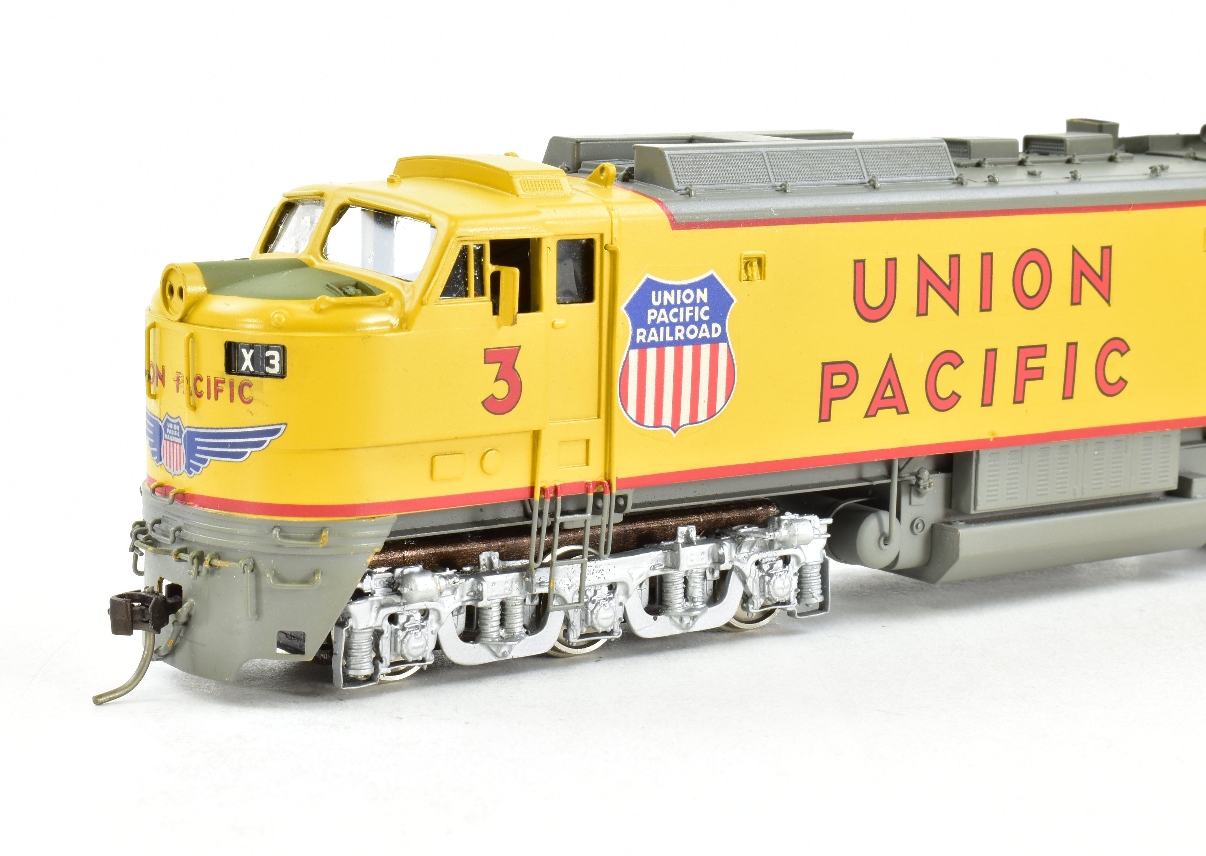 HO Scale Brass ALCO Union Pacific 3-Unit Gas Turbine Electric Model Train - Big Blow Variant with Custom Paint, DCC & Tsunami Sound