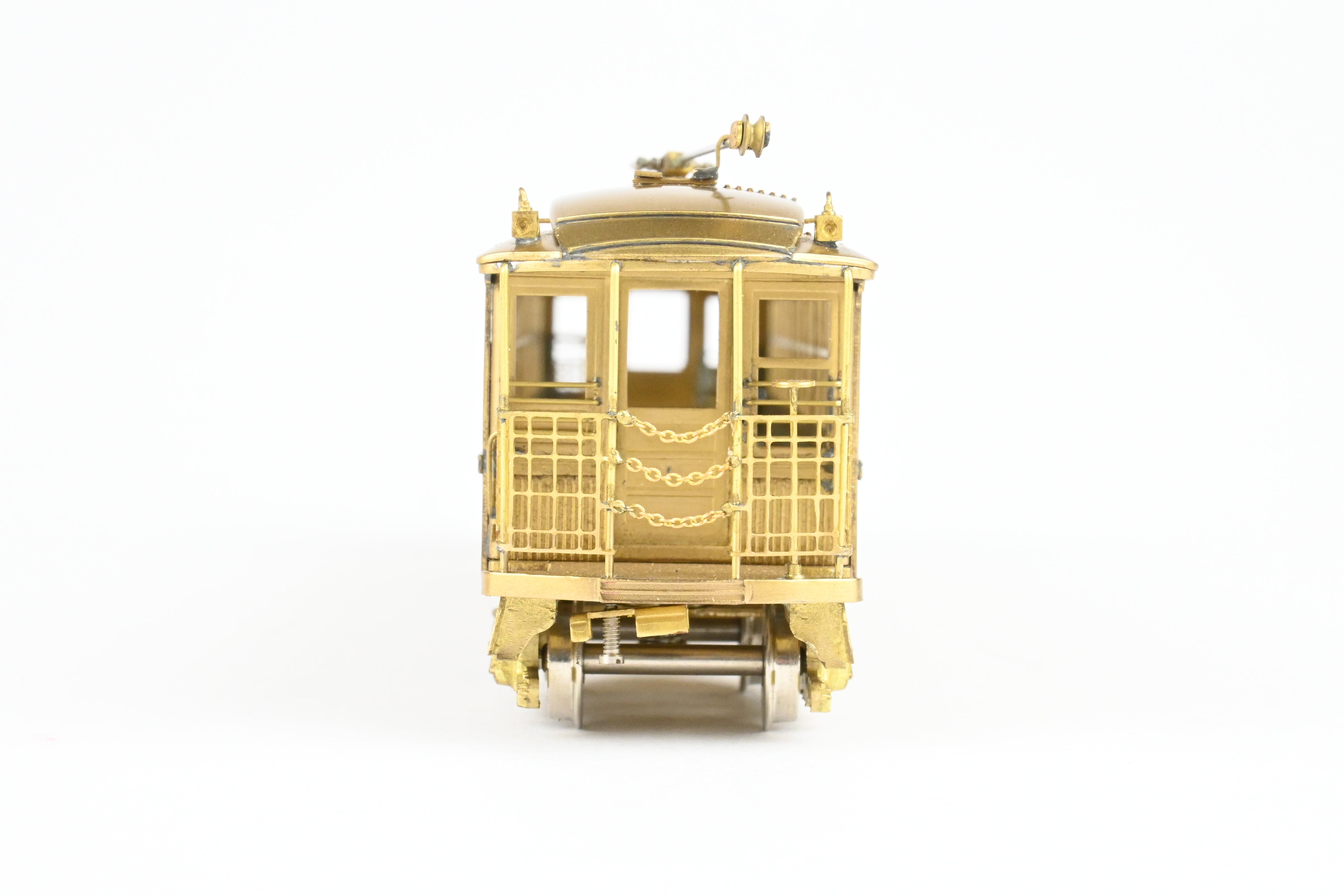 High - Quality HO Scale Brass Model Train Set by WP Car Corp. - Brooklyn Rapid Transit/Brooklyn Union Elevated 1200 Equipped with Trolley Poles