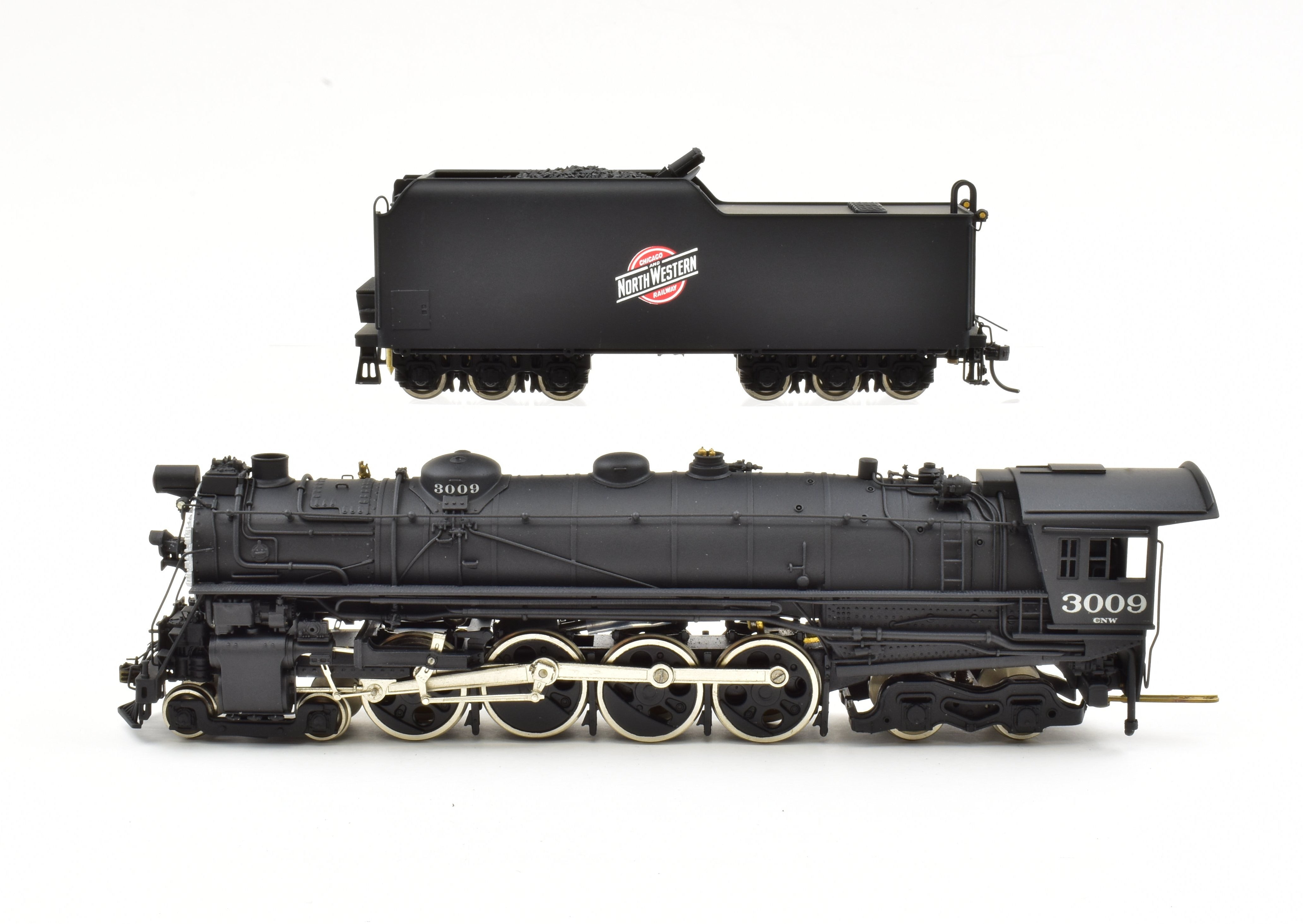 HO Scale Brass Model Train - PFM Fujiyama - Chicago & North Western Class H 4 - 8 - 4 Locomotive with 1966 Run Custom Painting