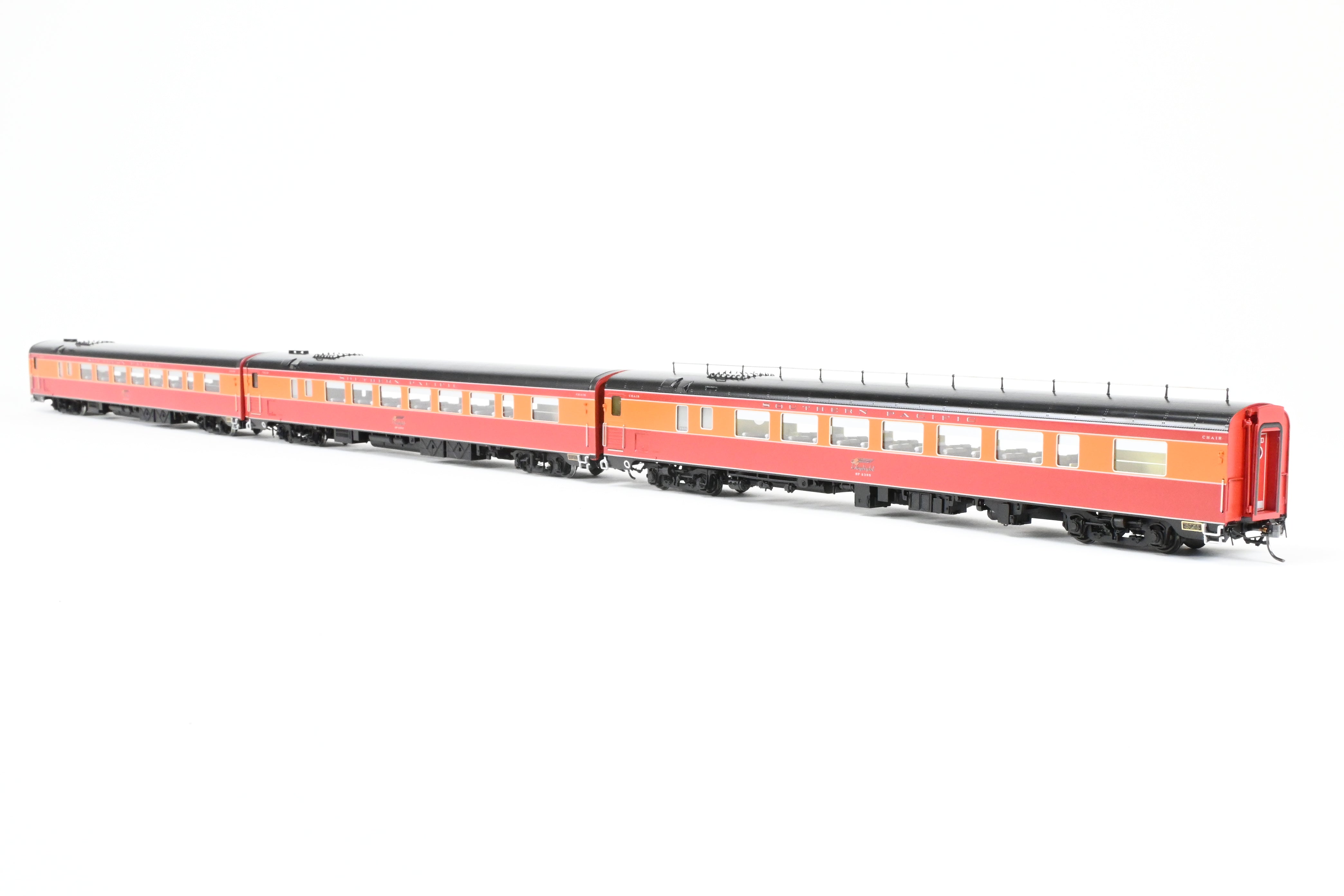 HO Scale Brass CON CIL Model Train Cars - Challenger Imports Special Edition - Southern Pacific 1955 Shasta Daylight 3-Pack B Add-On Set with Front Part