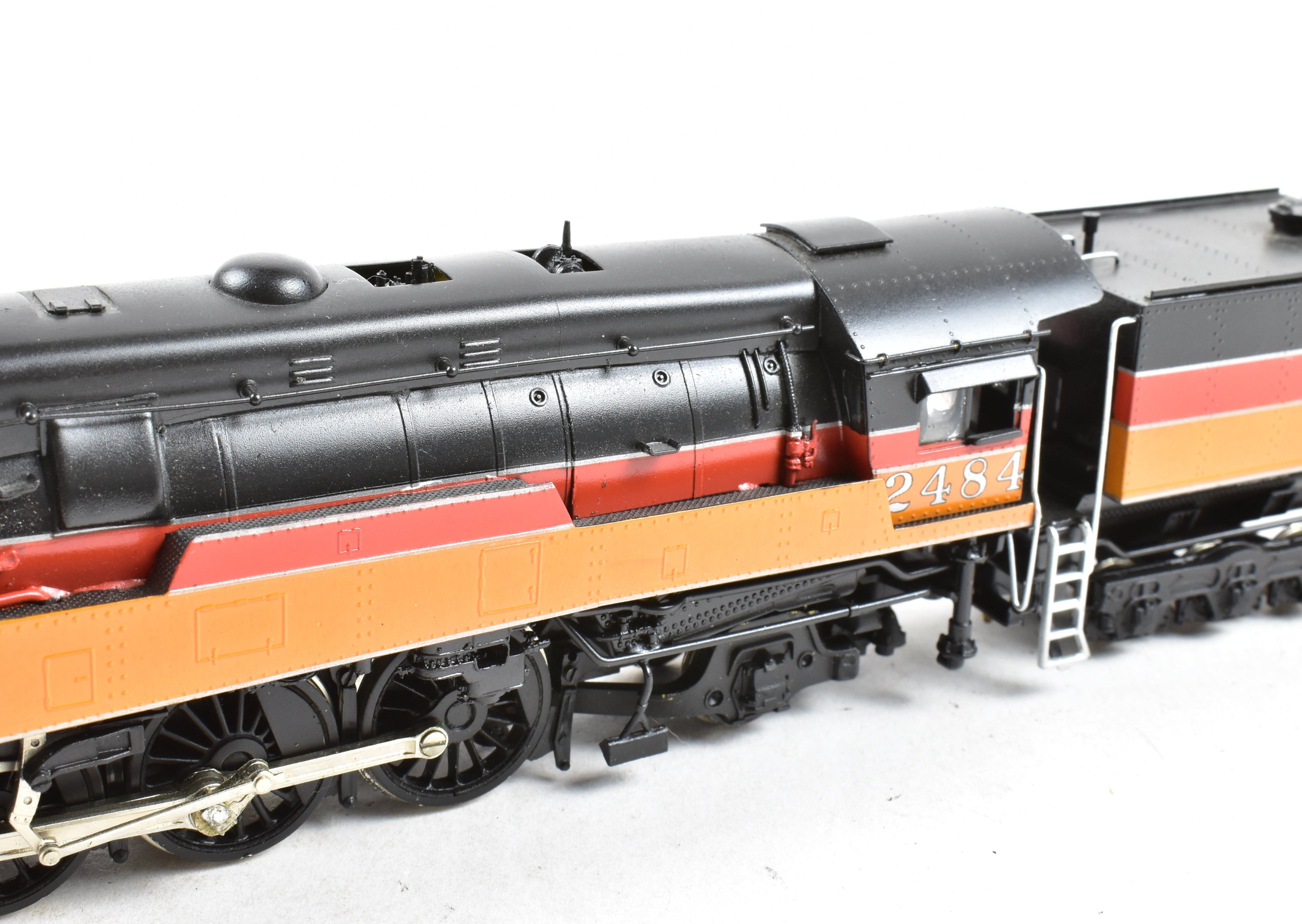 HO Scale Brass Model Train by Westside Model Co. - Southern Pacific Class P - 10 4 - 6 - 2 Streamlined Pro Painted Daylight No. 2484 with Can Motor Upgrade