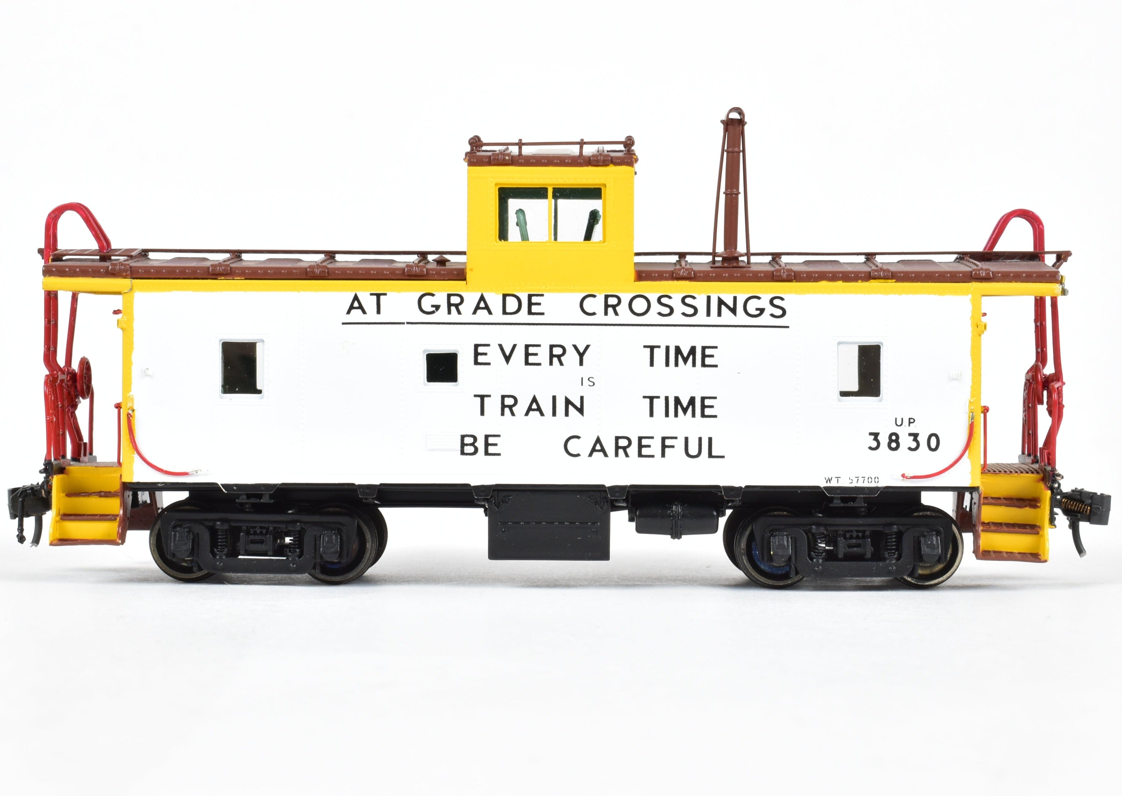 HO Brass OMI UP Union Pacific CA - 4 Steel Caboose 3830 with Safety Slogans
