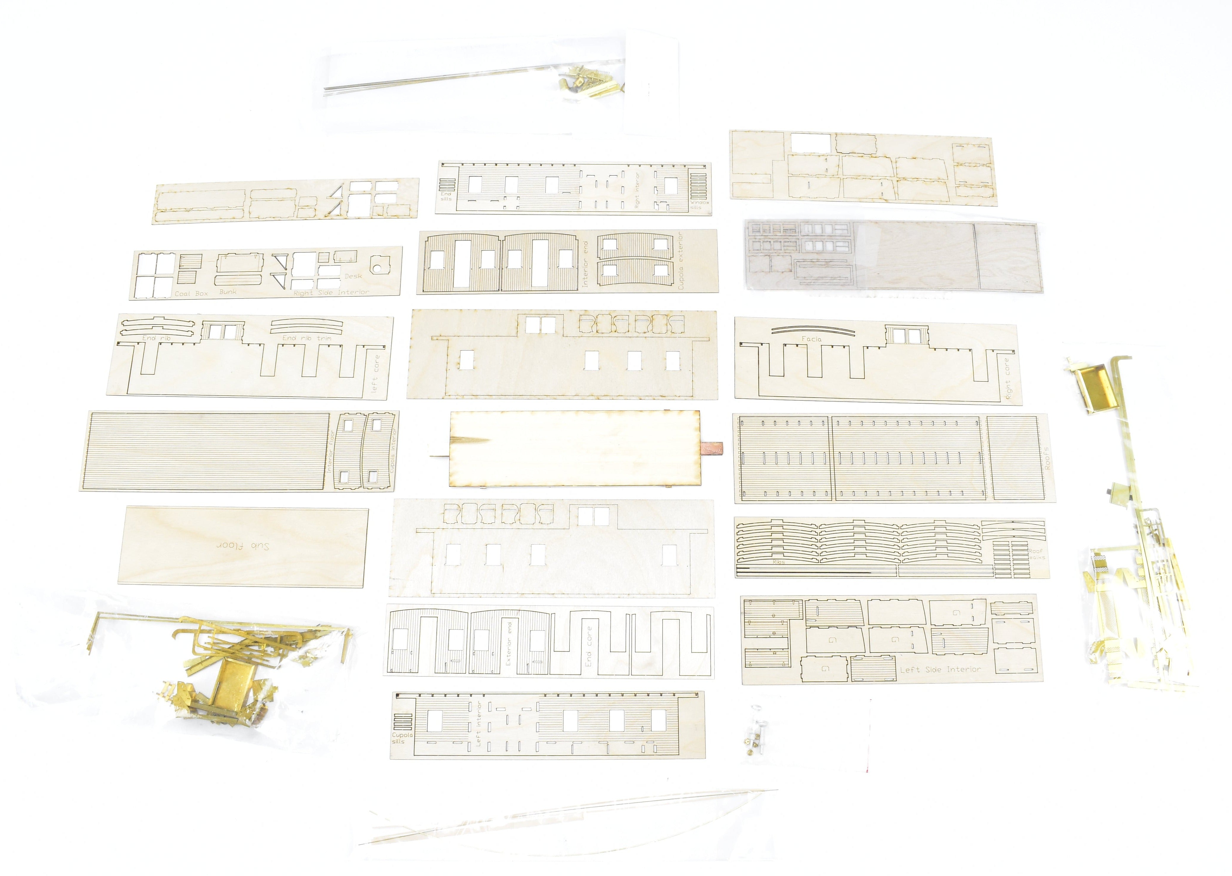 O Scale GN - Great Northern Tongue & Groove Siding Caboose Kit Partially Built by Mullet River