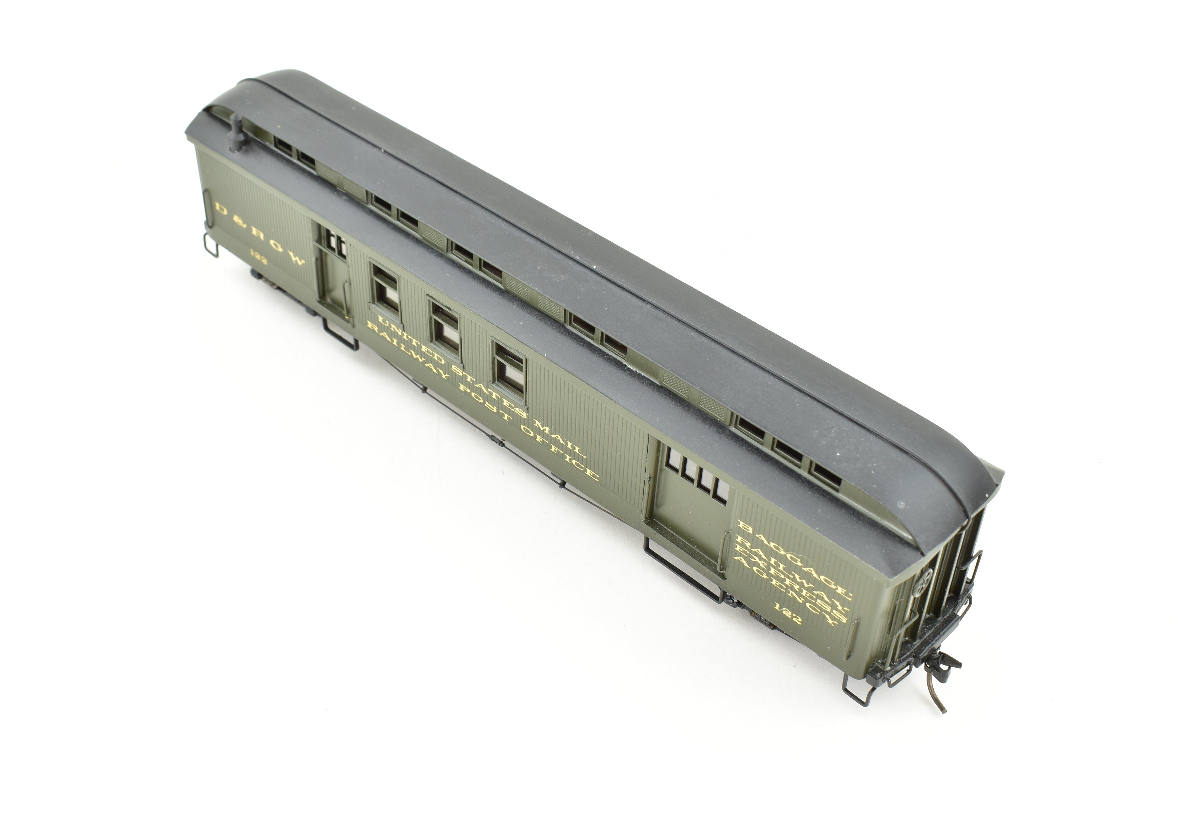 HOn3 Scale Custom-Painted Brass D&RGW - Denver & Rio Grande Western RPO Car by NJ Custom Brass, No Original Box