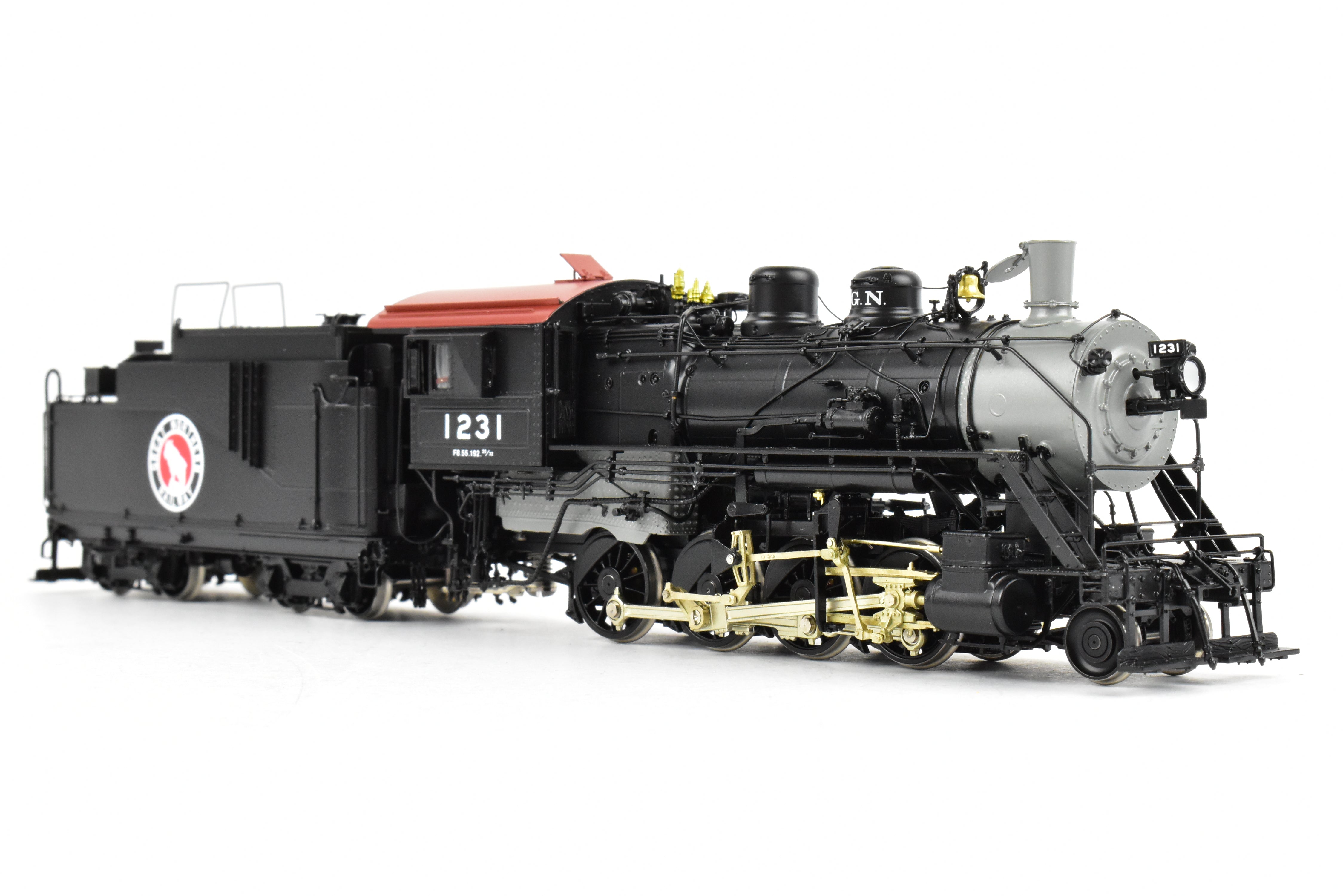 HO Brass GN - Great Northern F-8 2-8-0 FP Black Oil-Fired No. 1231 Model