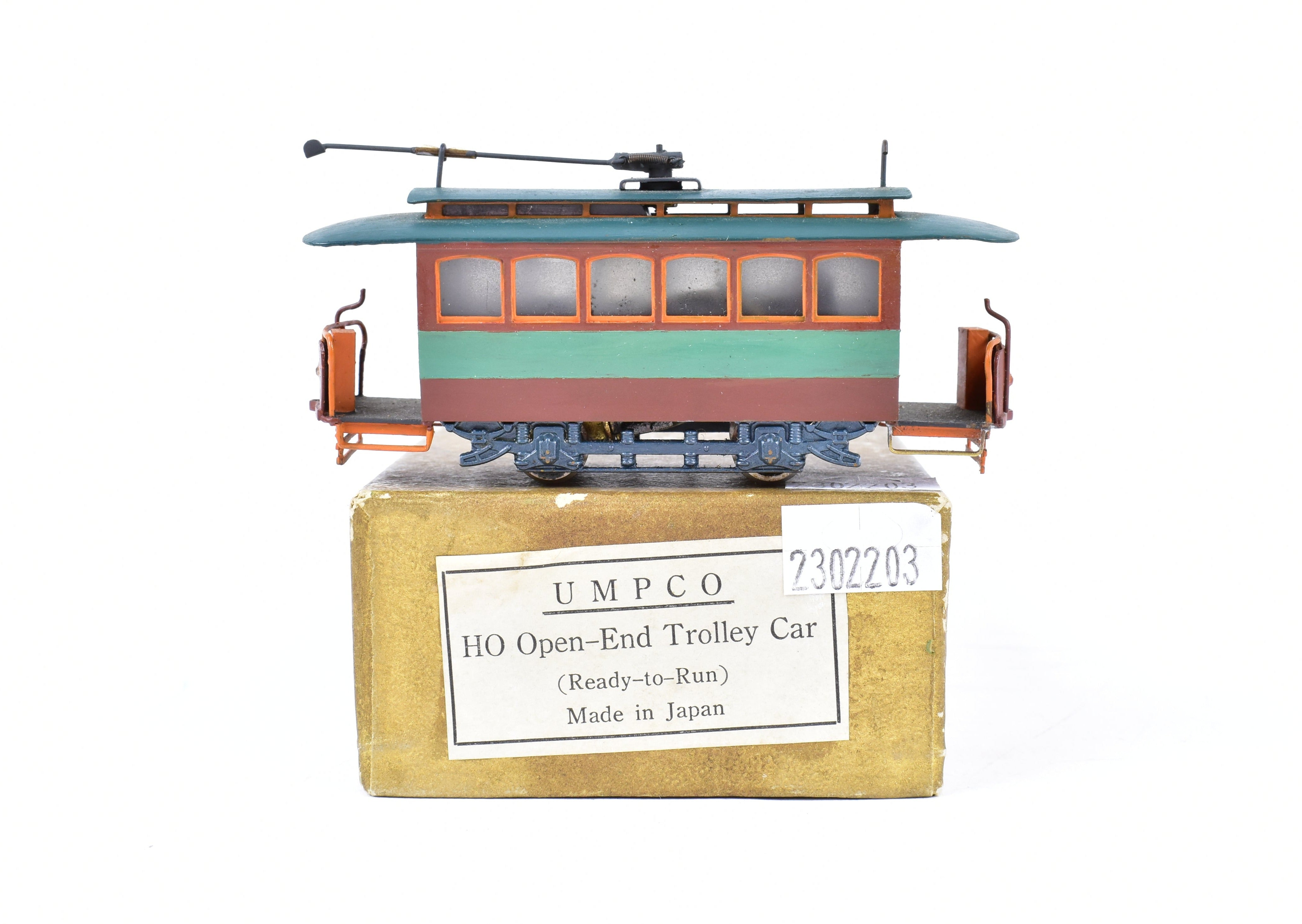 Custom Painted HO Brass Umpco Open End Trolley from 1970s Japan
