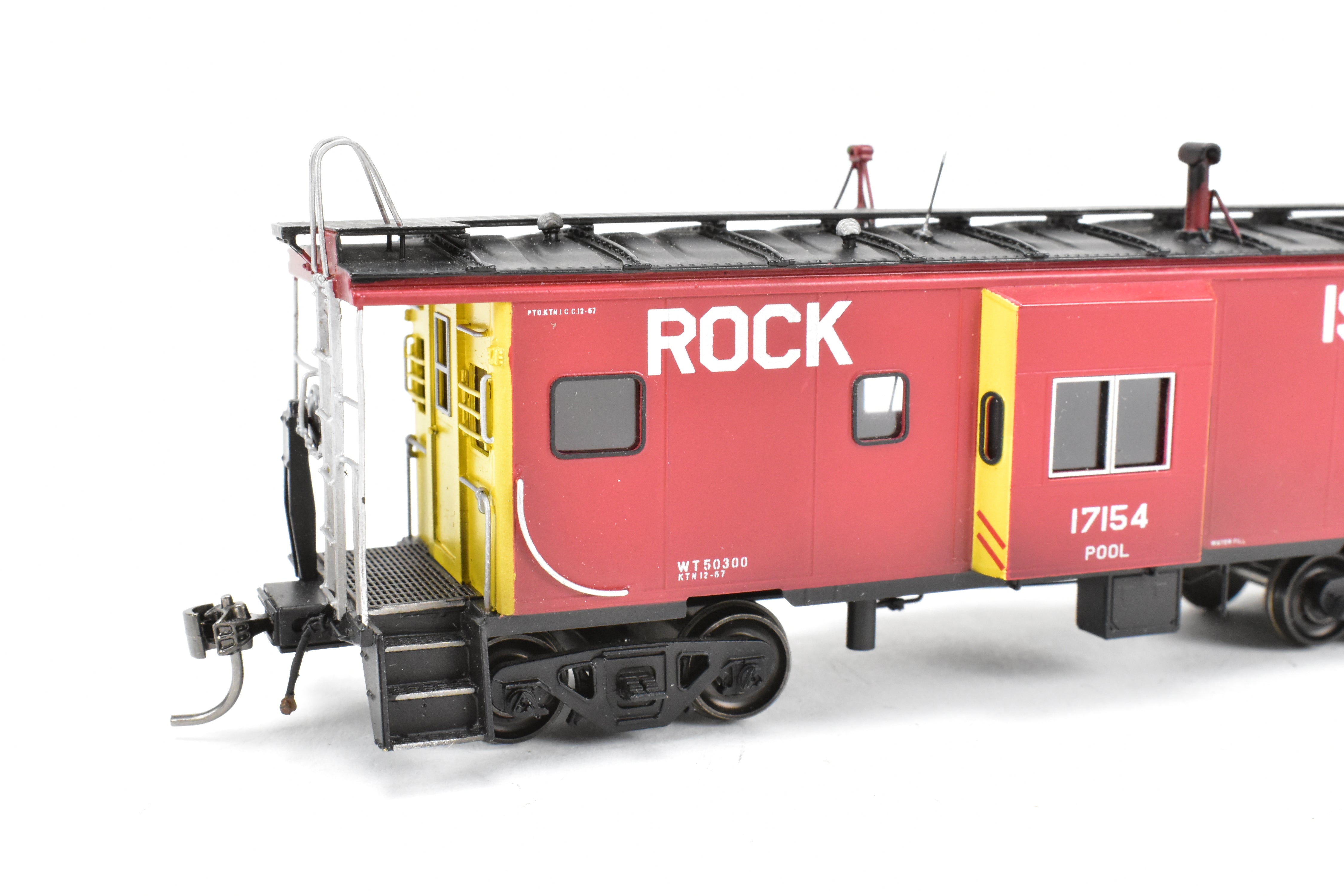 HO Scale Brass Model - Overland Models, Inc. (OMI) Custom Weathered Rock Island Bay - Window Caboose for Pool Service