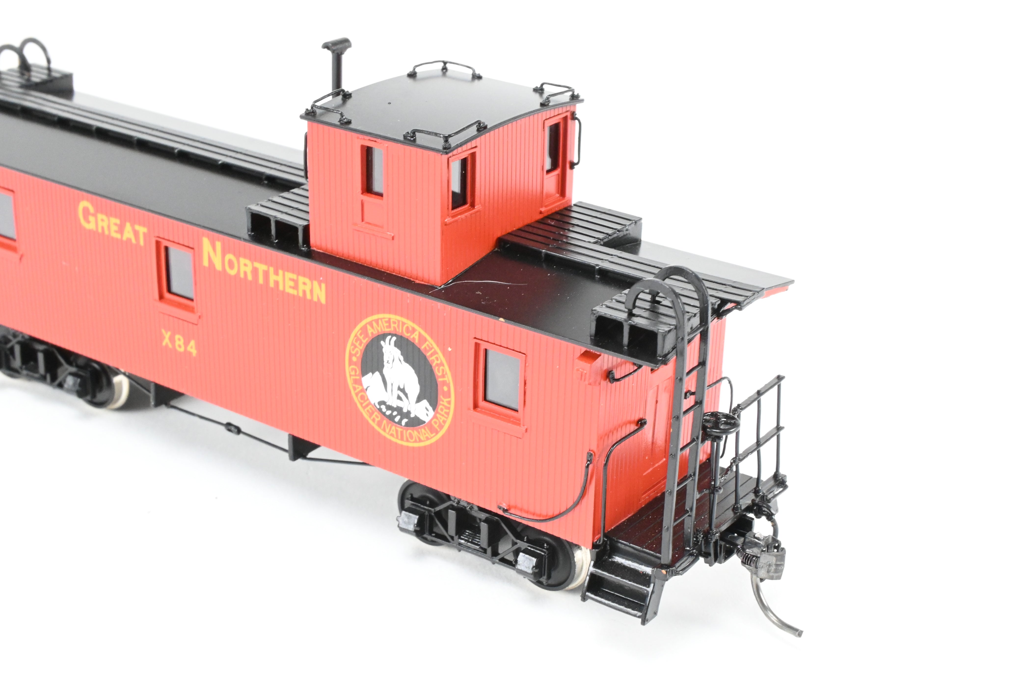 HO Scale Brass North Bank Line Great Northern 33-Foot Truss Rod Caboose Model, Product No. X84