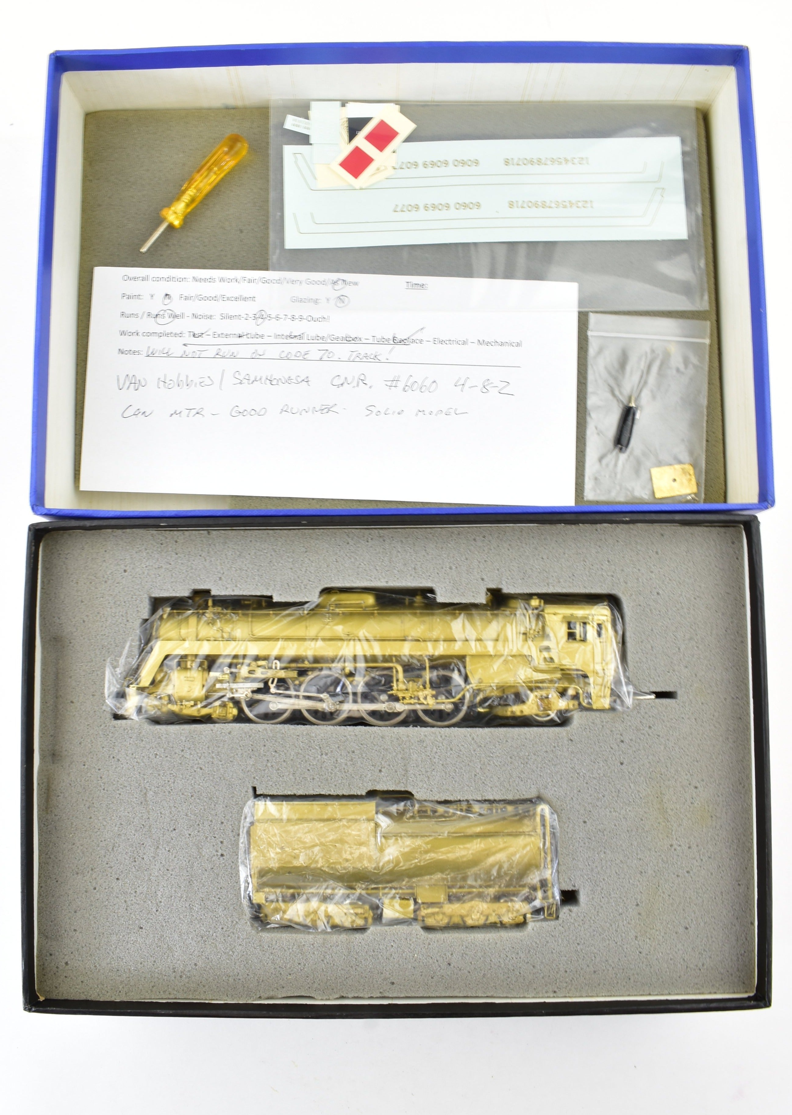 HO Scale Brass Van Hobbies Canadian National Railway 4-8-2 Mountain Locomotive #6060