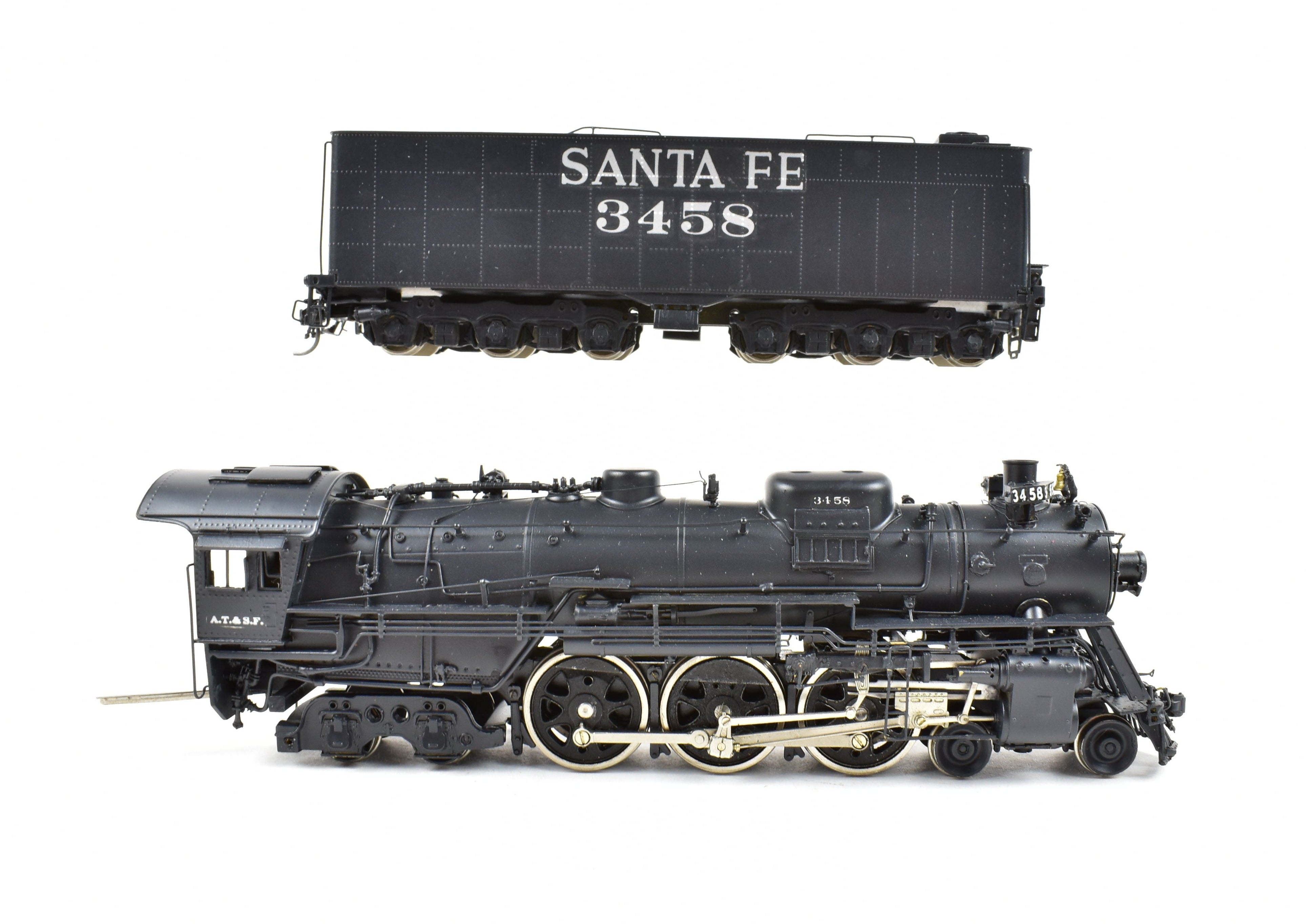 HO Brass Key Imports ATSF Santa Fe 3450 Class 4-6-4 Modernized Custom Painted Locomotive No. 3458