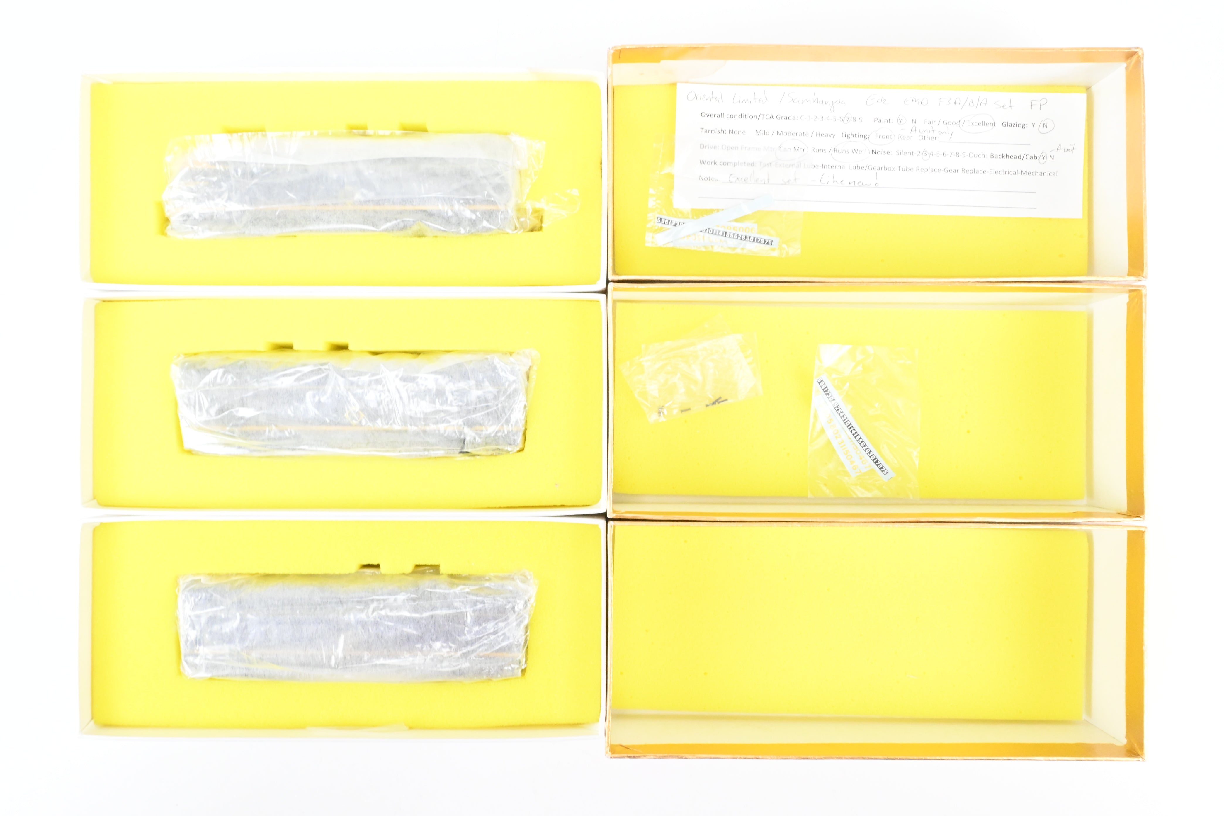 HO Scale Brass Erie Railroad EMD F3A/F3B/F3A 1500 HP Phase II/III FP Set by Oriental Limited