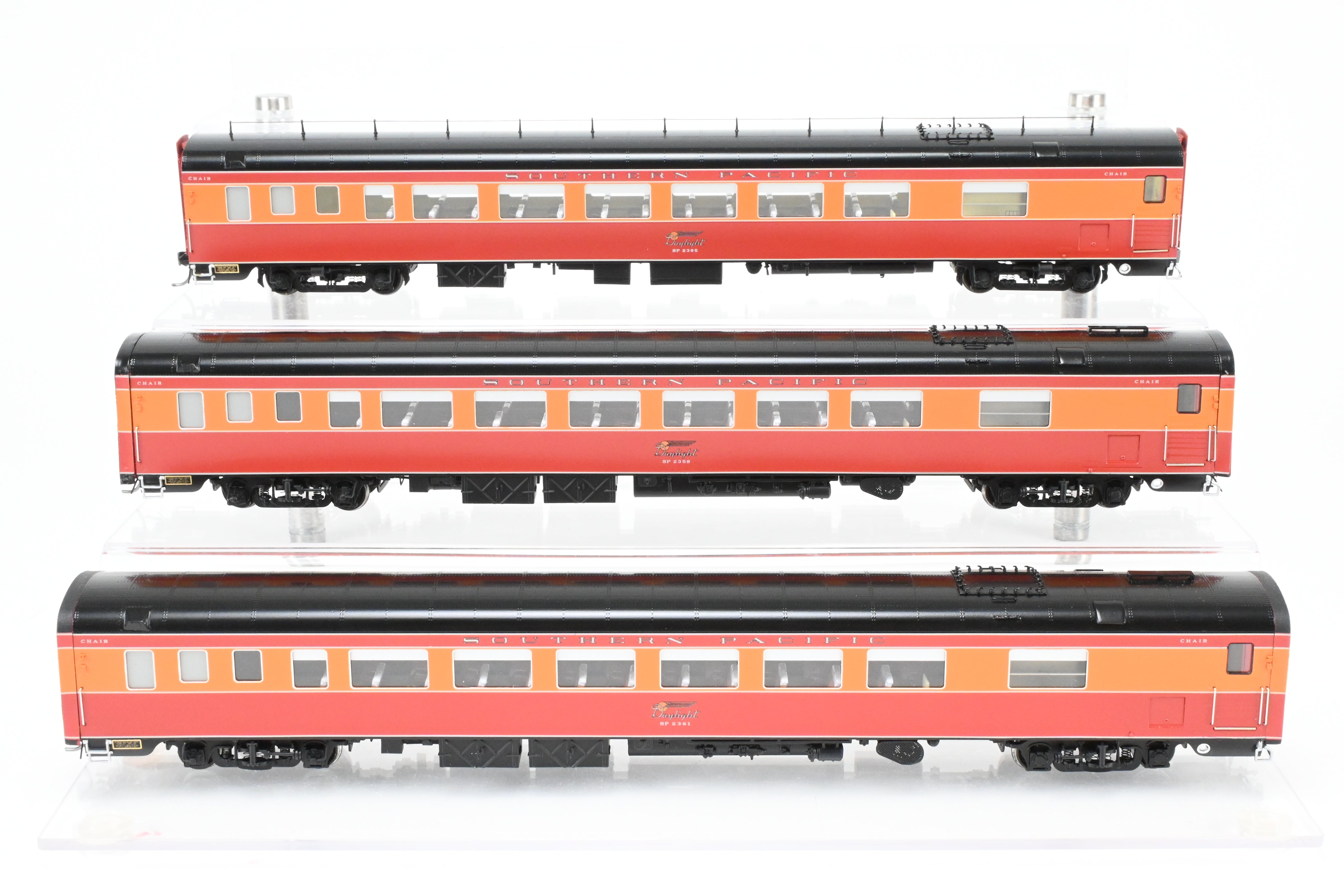 HO Scale Brass CON CIL Model Train Cars - Challenger Imports Special Edition - Southern Pacific 1955 Shasta Daylight 3-Pack B Add-On Set with Front Part