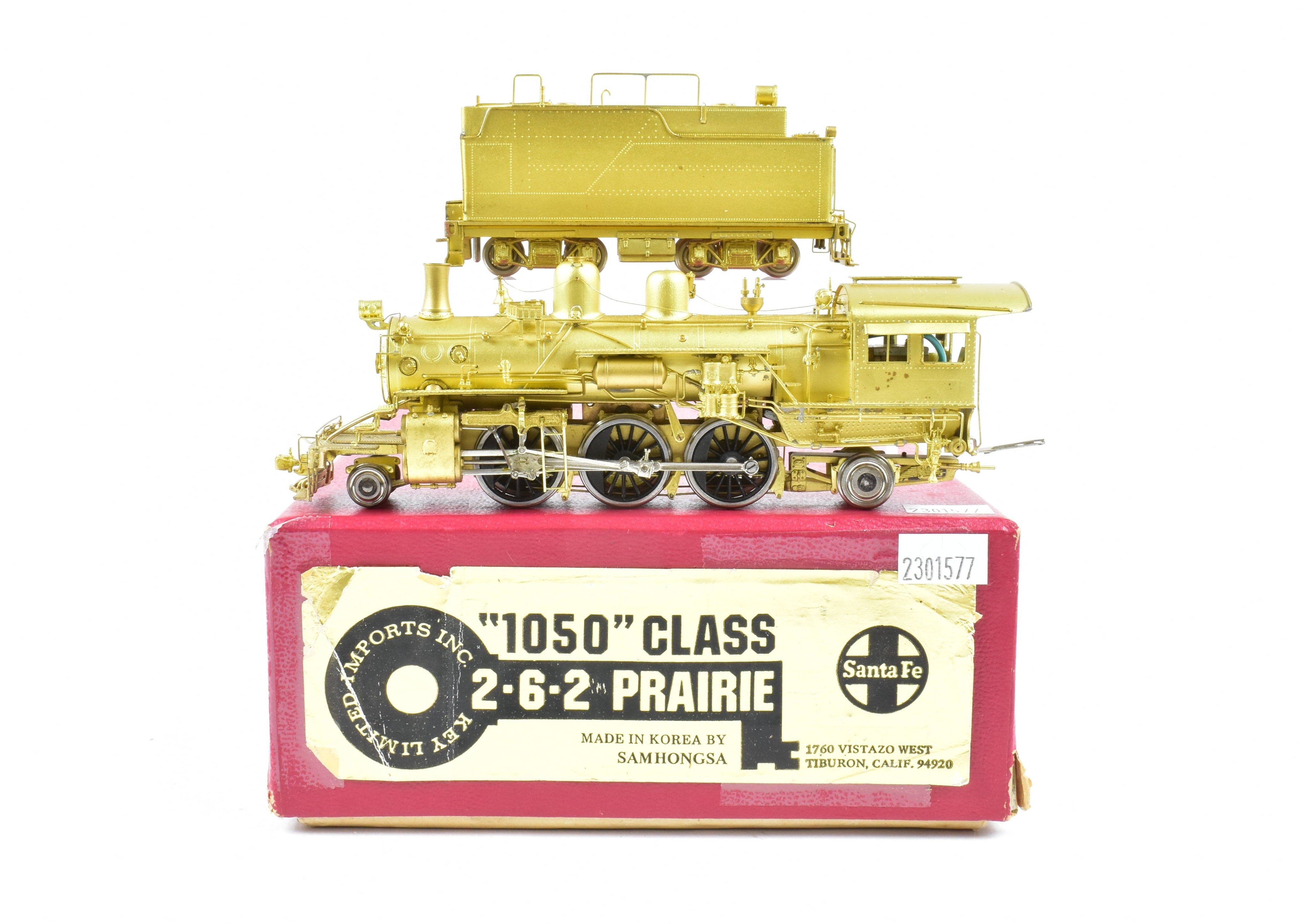 High - Quality HO Scale Brass Key Imports ATSF - Santa Fe 1050 Class 2 - 6 - 2 Prairie Model Train