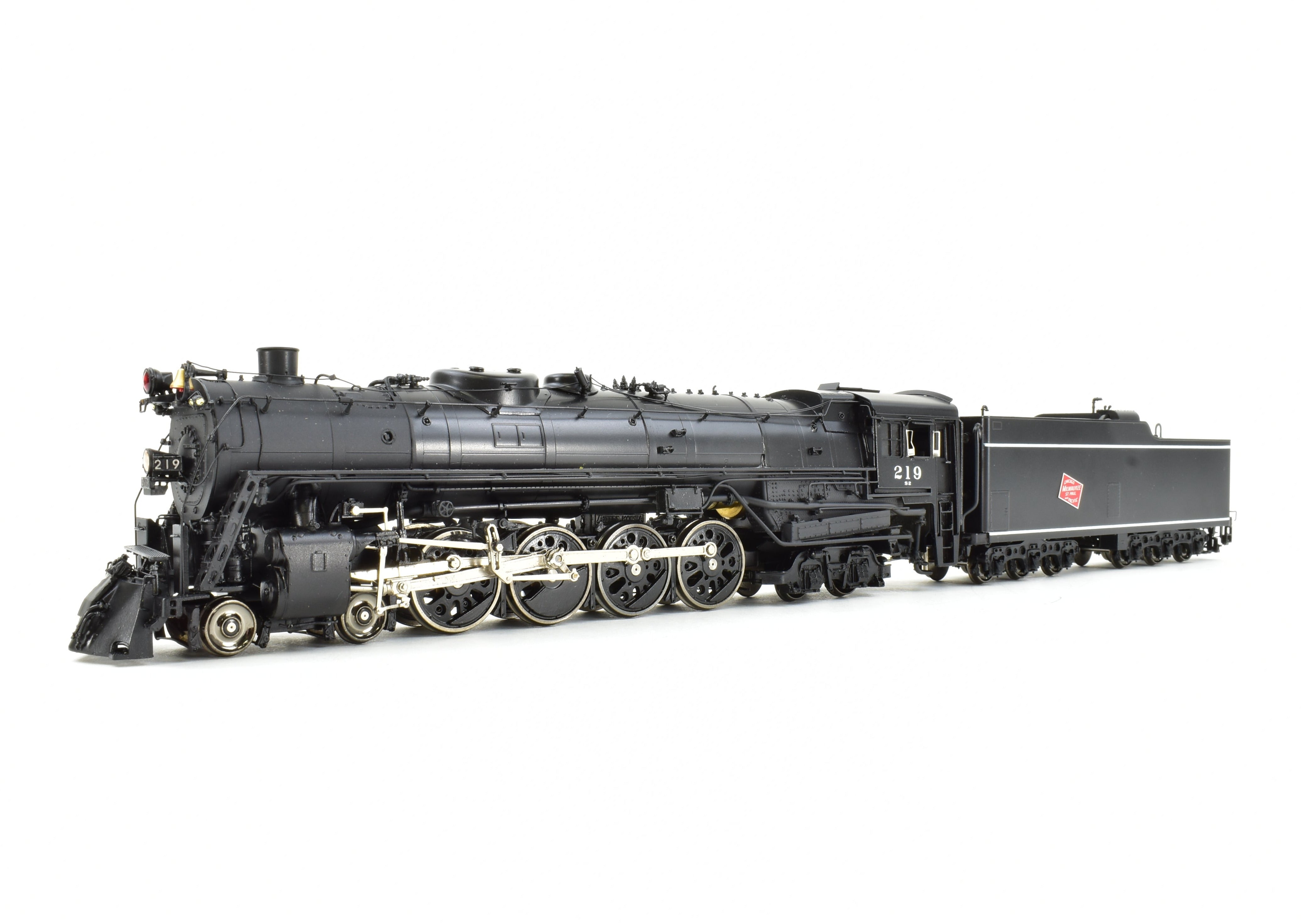 HO Scale Brass Model Train - Overland Models, Inc. MILW - Milwaukee Road S2a 4-8-4 - FP No. 219, High - Quality Collectible Model
