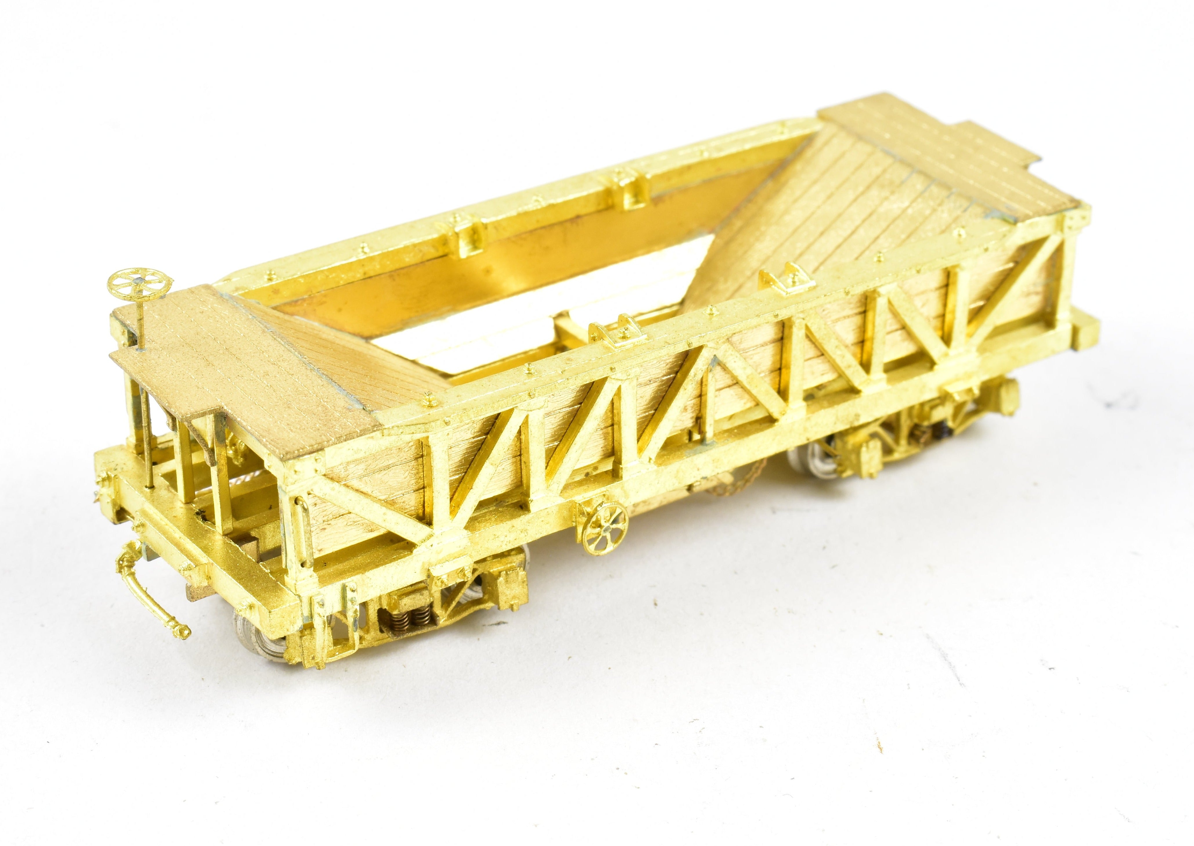HOn3 Scale Brass Rock Car by OMI - Overland Models, Inc. Featuring Sprung Trucks for Various Roads