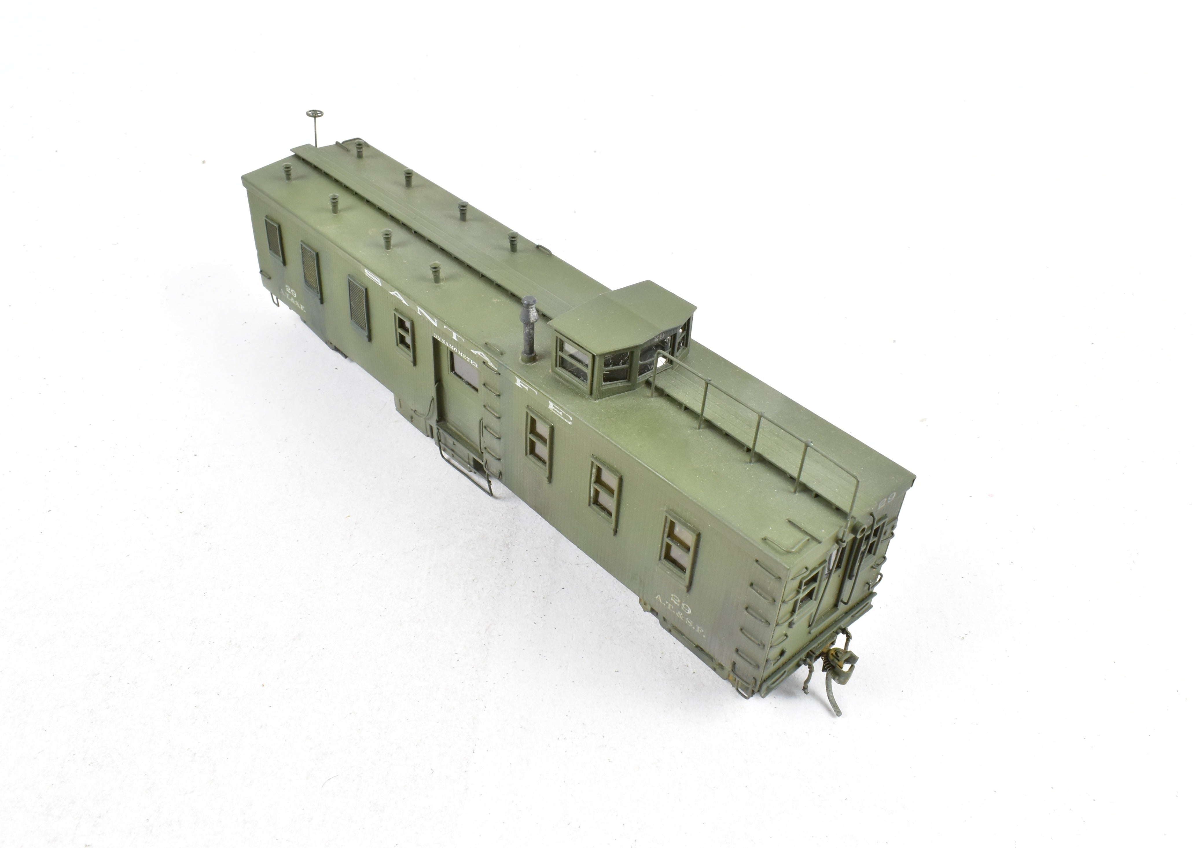 HO Scale Brass Hallmark Models ATSF - Santa Fe Dynamometer Car No. 29, Professionally Custom Painted and Artfully Weathered for Model Train Enthusiasts