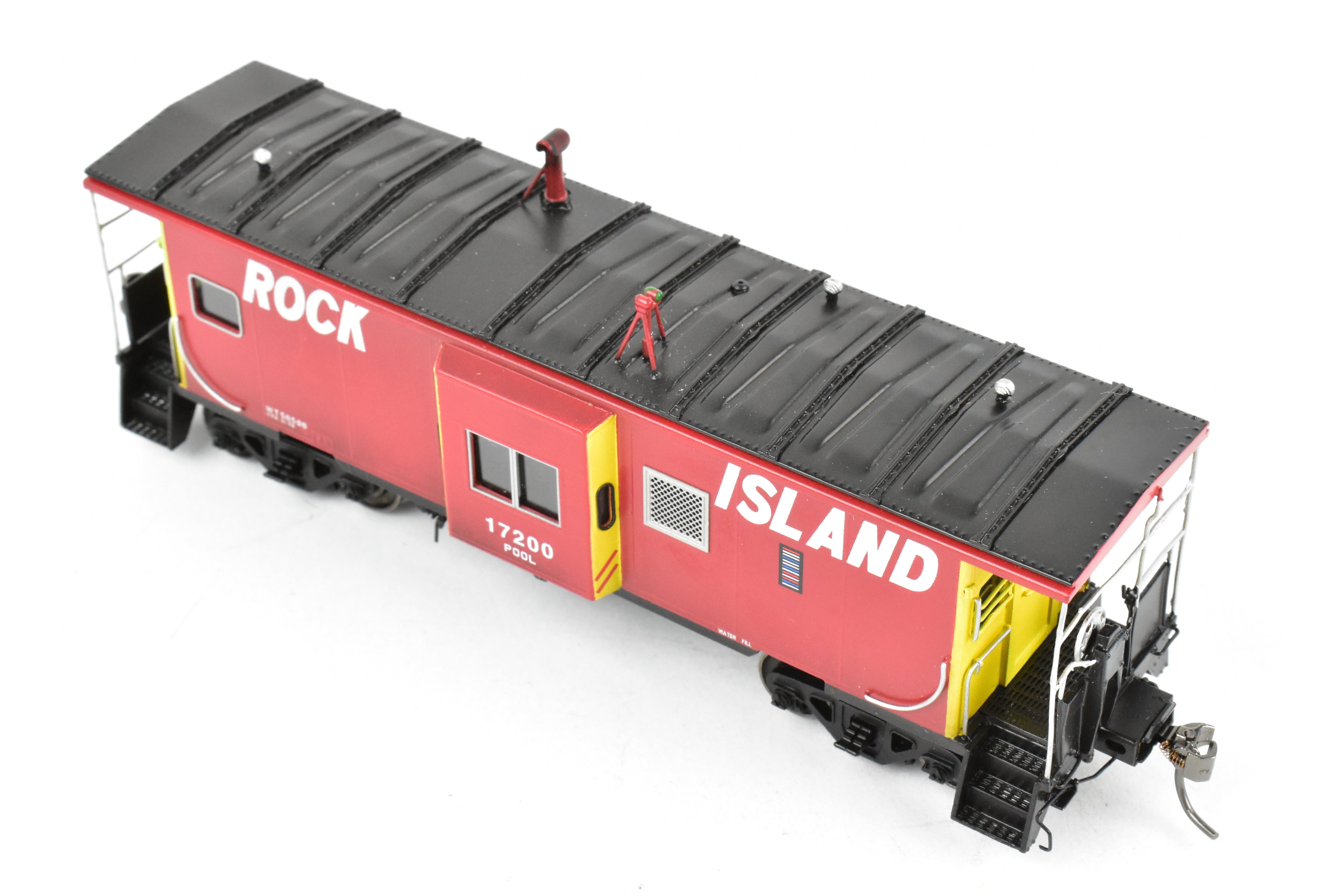 HO Scale Brass Model - Overland Models, Inc. (OMI) CRI&P Rock Island Bay - Window Caboose, Freight/Passenger #17200 with Light Weathering