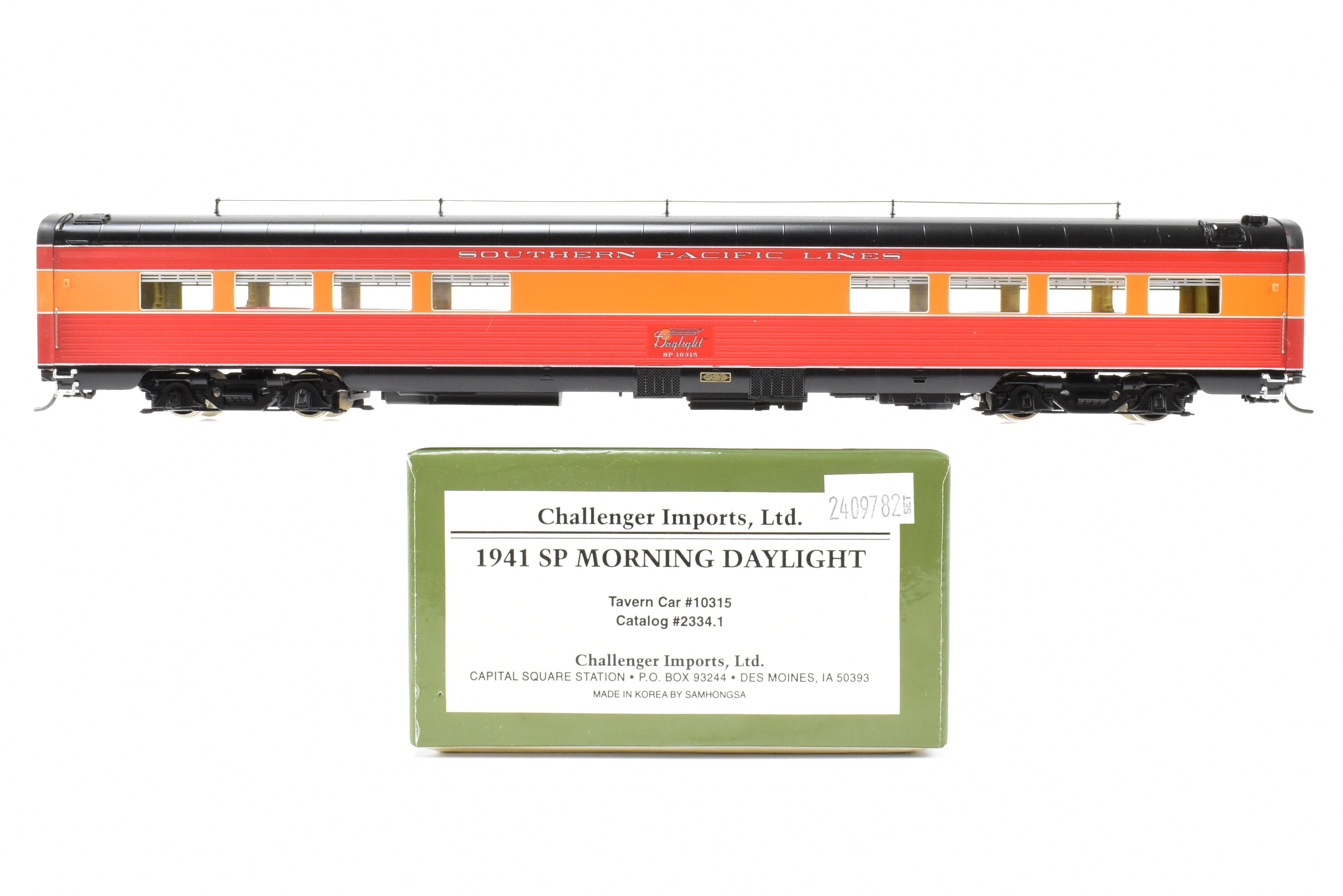 HO Scale Brass Tavern Car - 1941 Southern Pacific Morning Daylight #10315 by Challenger Imports