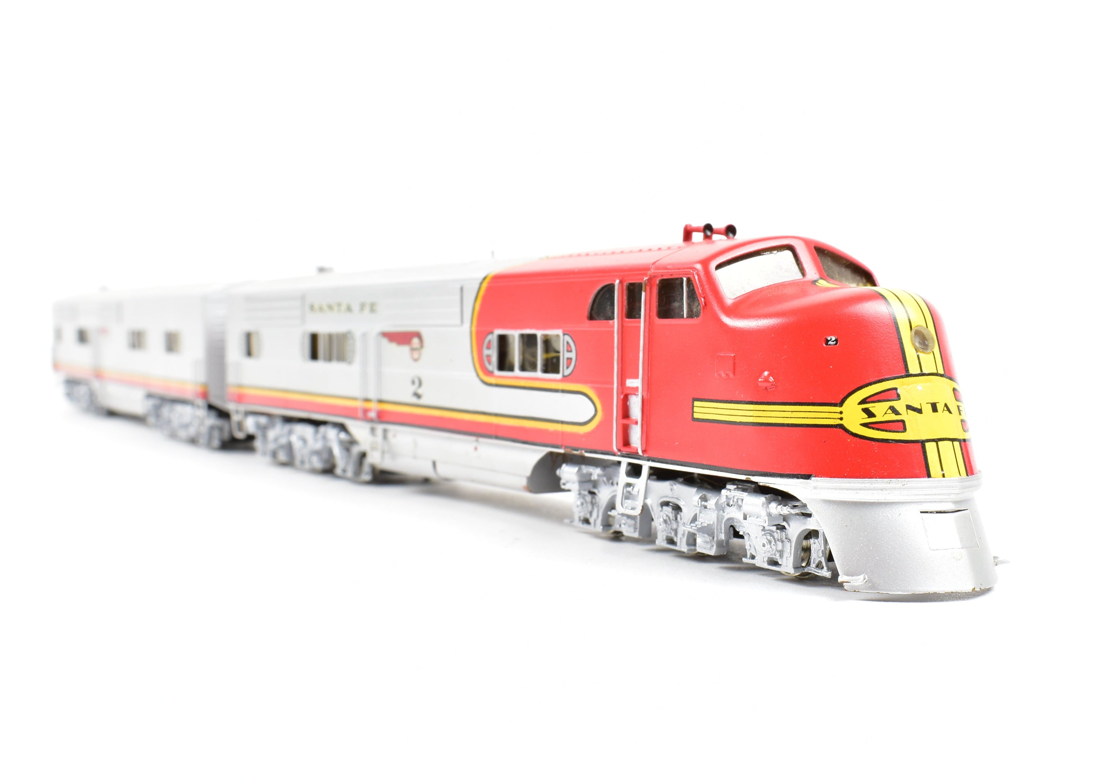 HO Scale Brass Hallmark Model Train Sets - ATSF Santa Fe EMC E - 1 A/B Powered Set with Upgraded Drives and Custom Painting