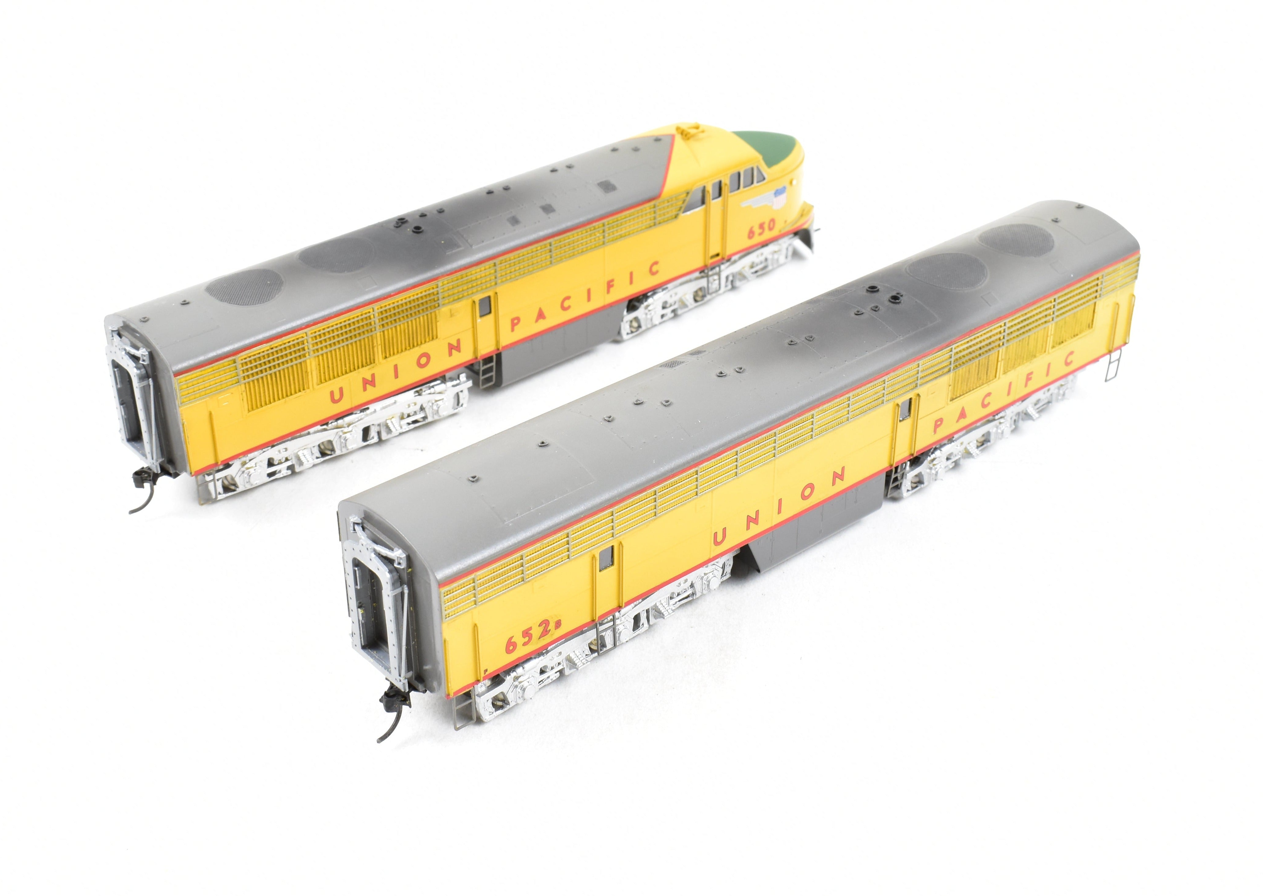 HO Scale Brass Alco Model Union Pacific (UP) FM Erie Built A/B Locomotive Pair - CP Series, Lightly Weathered Nos. 650 & 652B