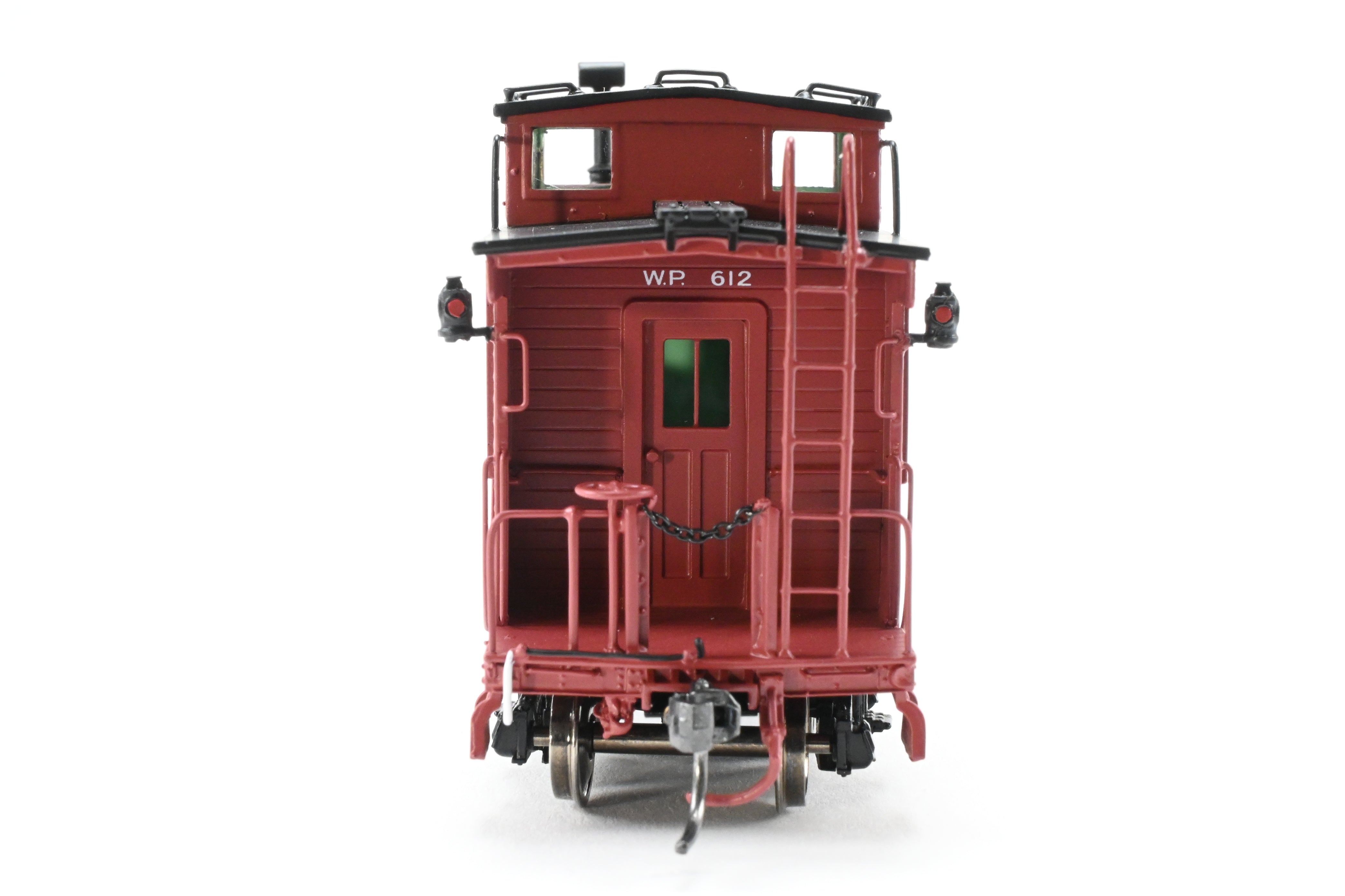 High - Quality HO Scale New Brass North Bank Line (NBL) and Western Pacific (WP) Caboose #612 with Recessed Ends and FP Brown Finish, Ideal for Model Train Enthusiasts