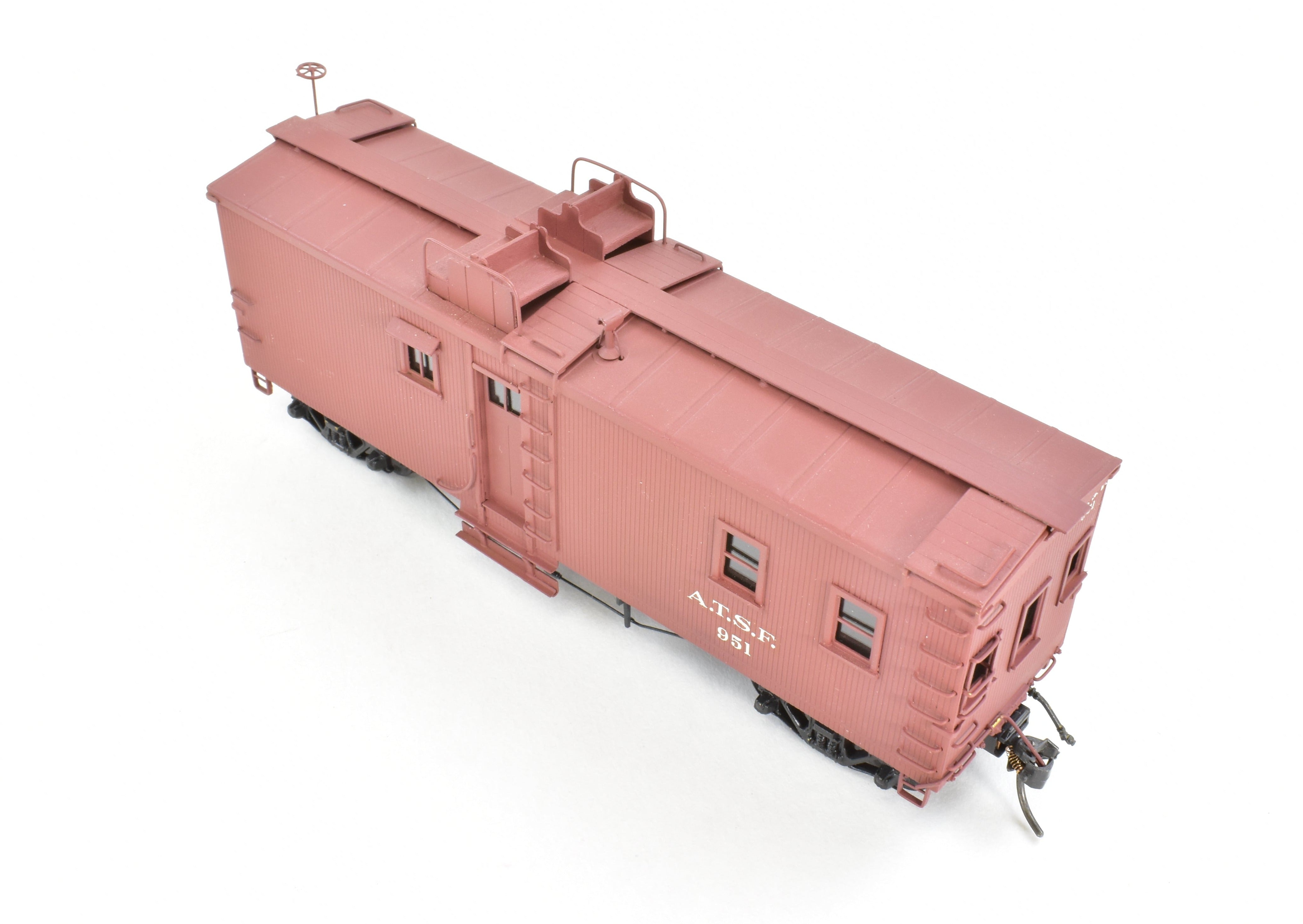 HO Scale Brass Key Imports ATSF - Santa Fe Open Air Seats Hollywood Caboose Professionally Painted Model No. 951