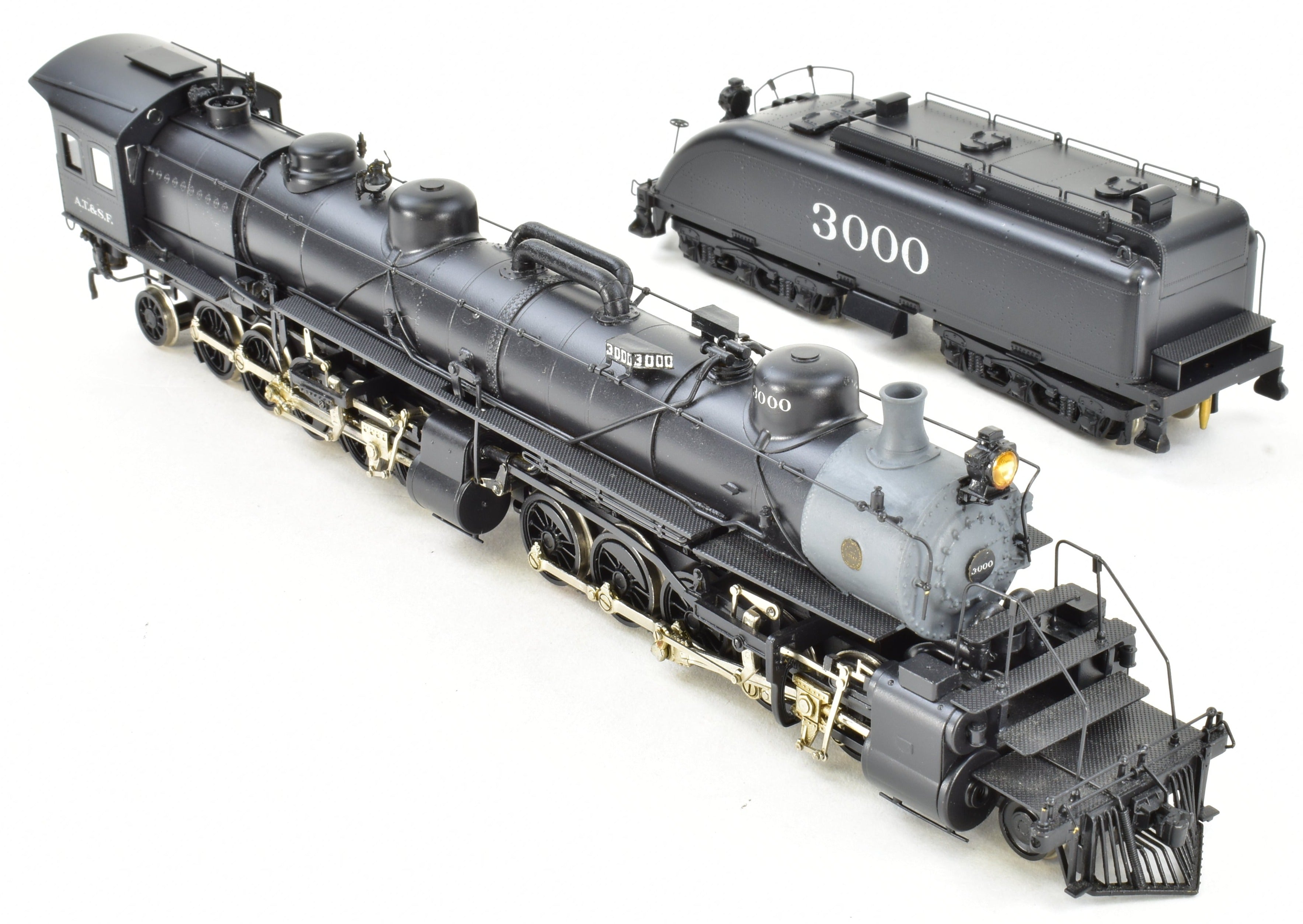 HO Scale Brass Model Train from Westside Model Co. - ATSF Santa Fe 2-10-10-2 Professionally Painted with Run Number 3000