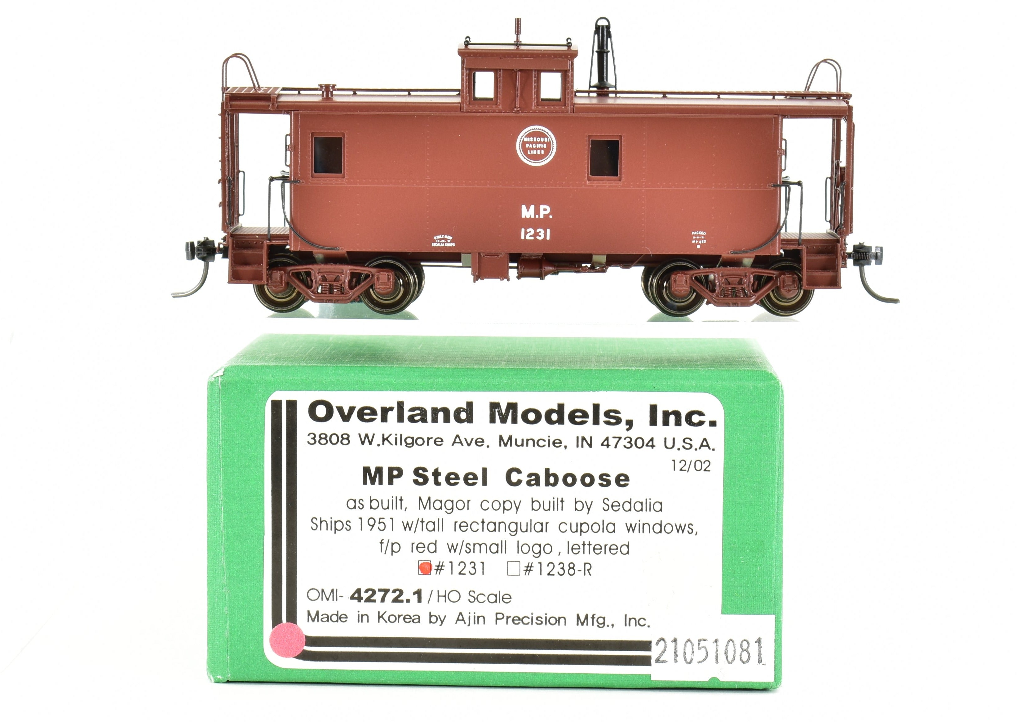 HO Scale Brass Missouri Pacific Steel Caboose Magor Copy As Built in 1951 by Overland Models, Inc. - OMI Brand