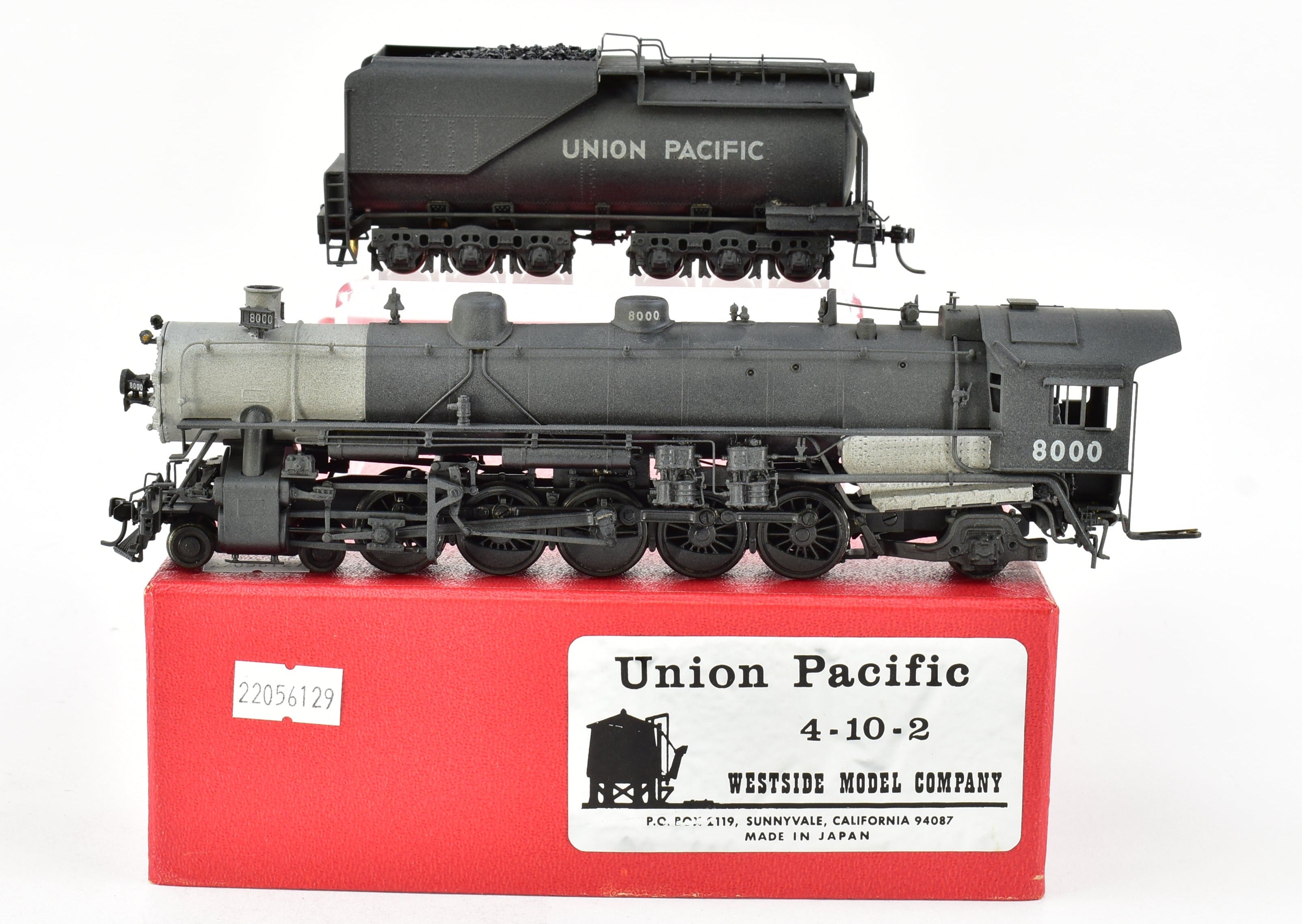 HO Scale Brass Model Train - Westside Model Co. Union Pacific 8000 Class 4 - 10 - 2 Custom Painted Locomotive No. 8000